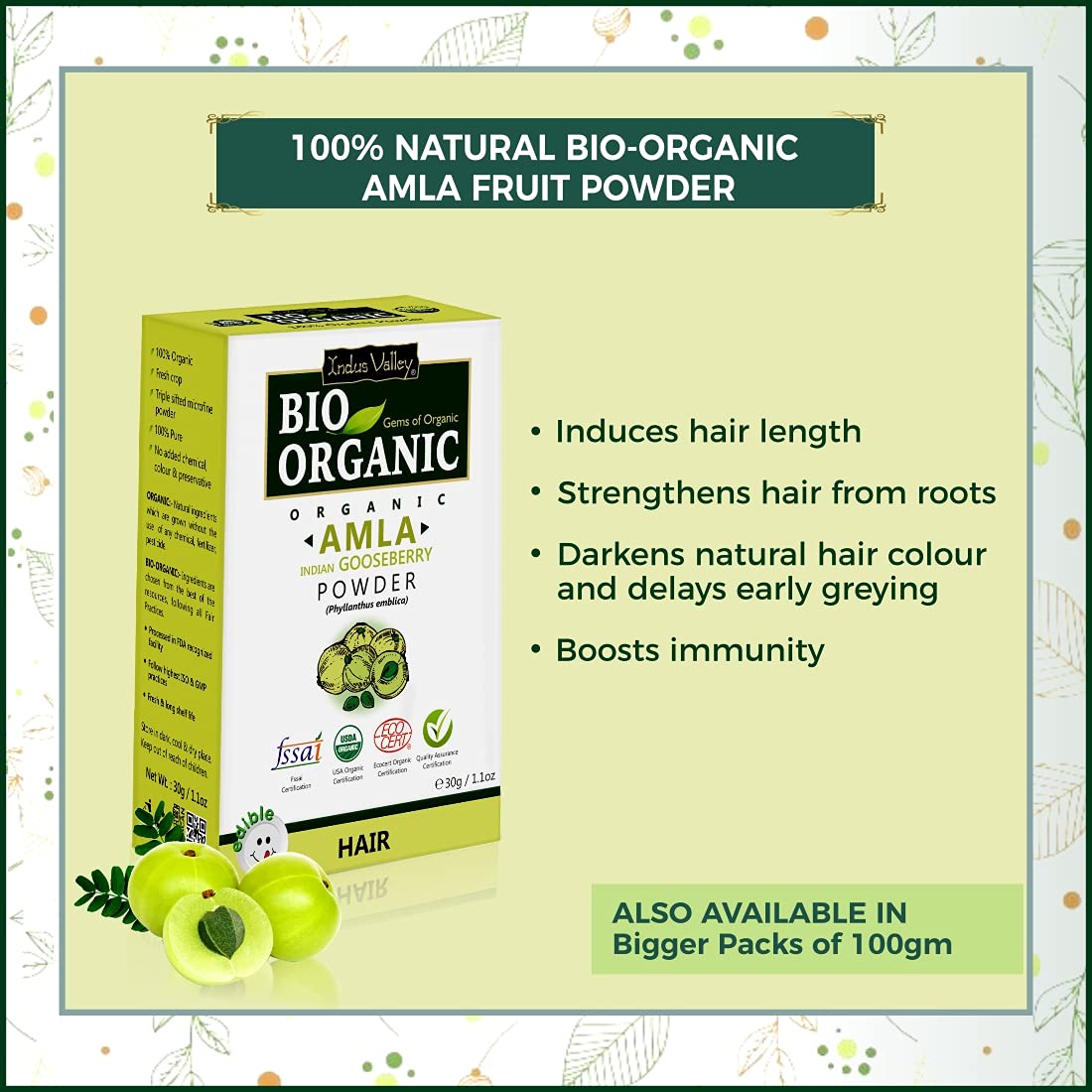 INDUS VALLEY Hair Revitalizing Pack with Amla, Shikakai, Reetha & Bhringraj Powder | 120g Herbal Hair Treatment | Natural Hair Growth & Scalp Care | Perfect Gift for Women - Mother, Wife, Daughter, Girlfriend | Ideal for Diwali, Christmas, Birthday, Anniversary | Use for Stronger, Healthier Hair at Home or Salon
