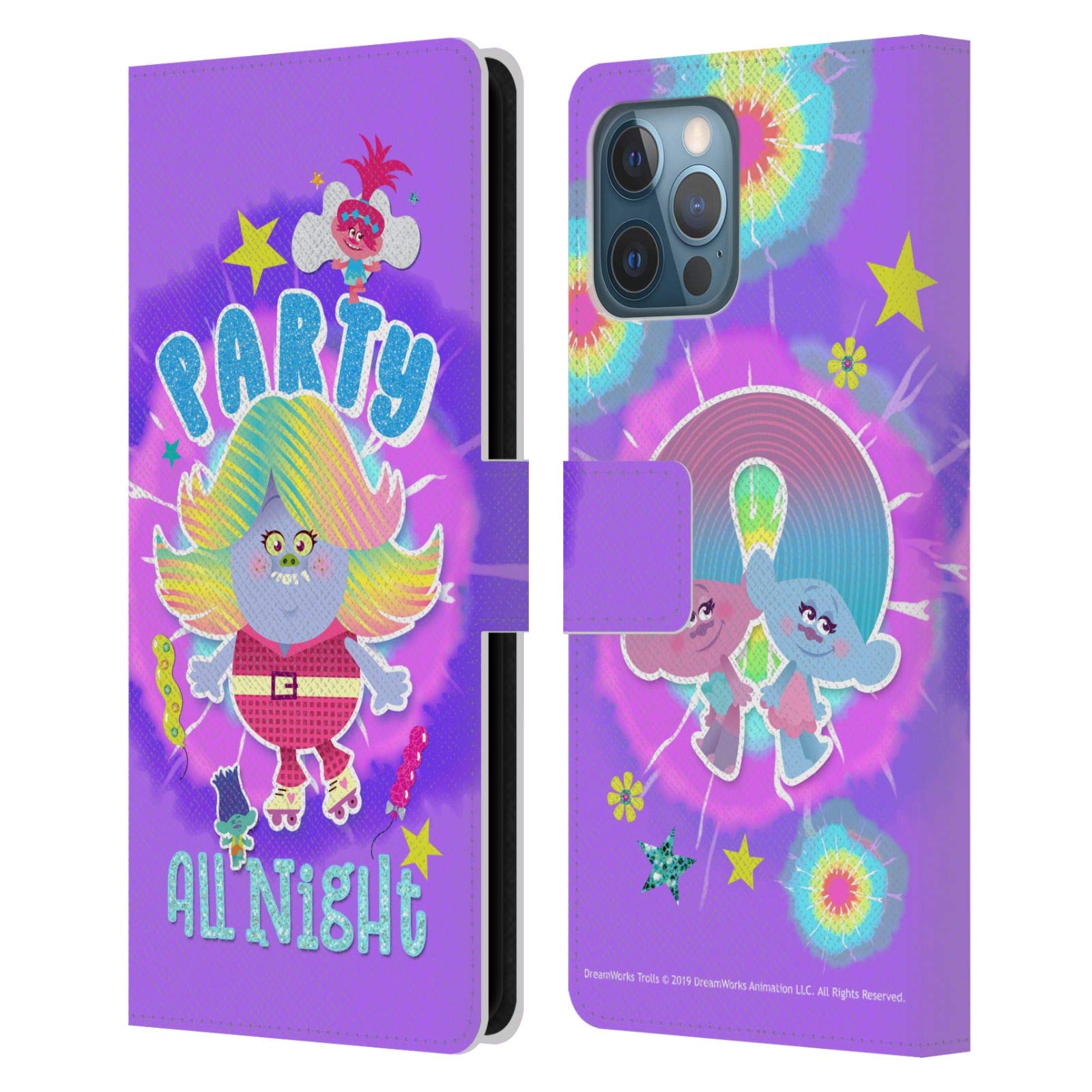 Officially Licensed Trolls Bridget iPhone 12 Pro Max Leather Wallet Case by Head Case Designs - Premium Protection with Card Slots for Daily Use & Travel