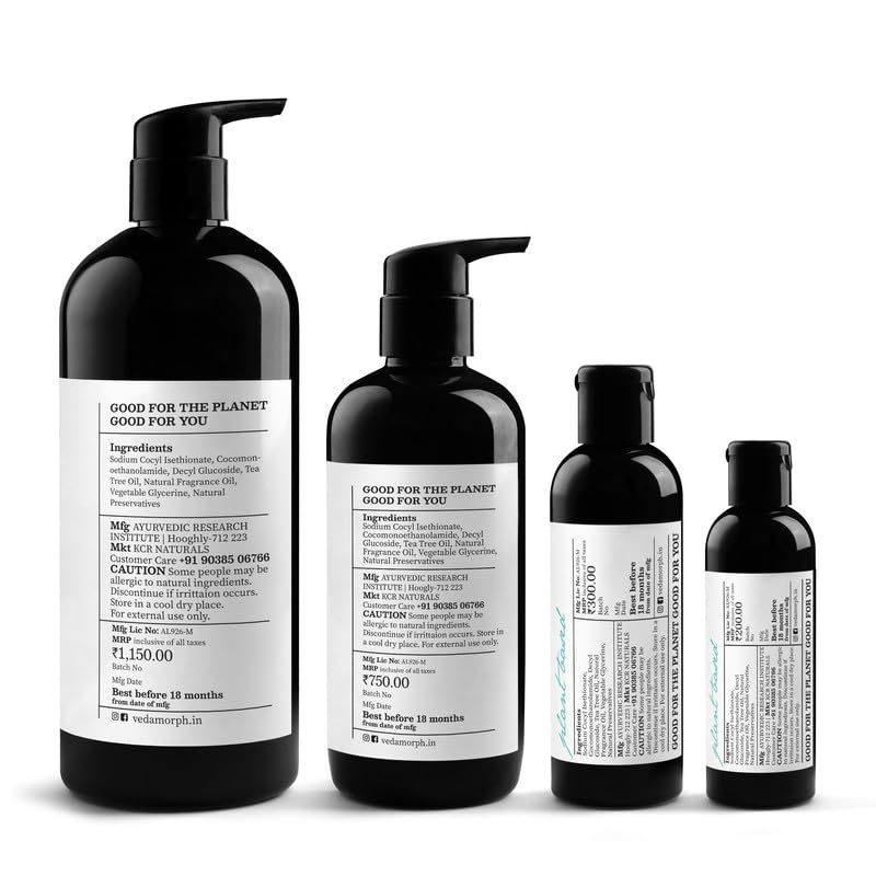 Vedamorph Tea Tree Body Wash for Women & Men - 50ml - Natural & Refreshing Cleanser for Acne-Prone & Sensitive Skin - Perfect for Daily Shower & Post-Workout Use