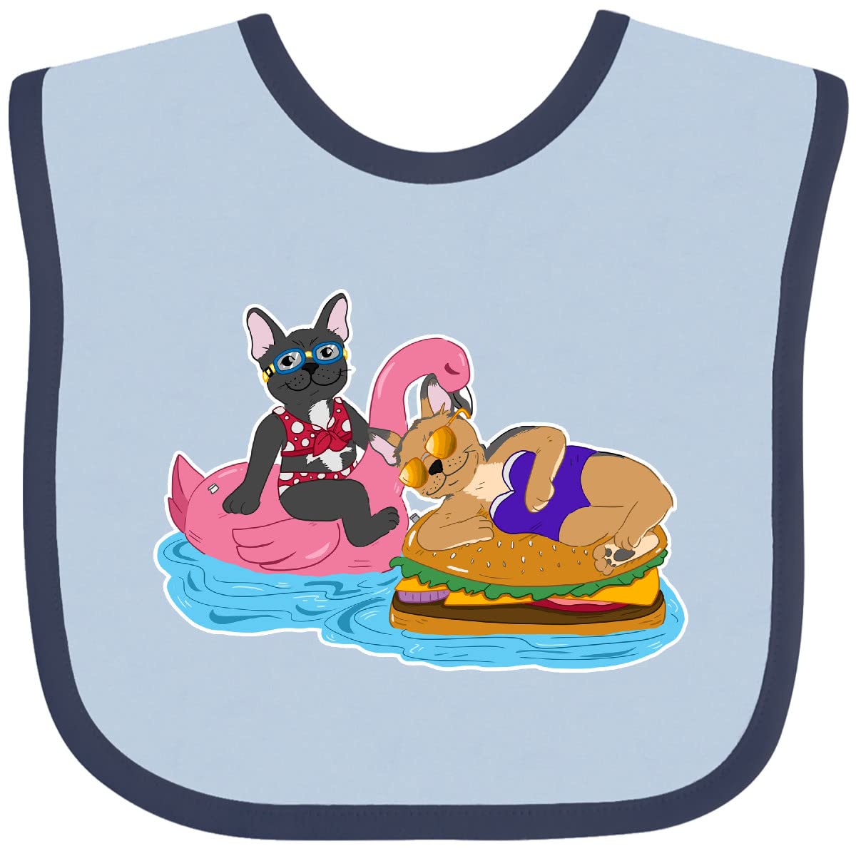 Inktastic Cute French Bulldog Pool Floaties & Baby Bibs - Fun Swimming & Feeding Accessories for Infants & Toddlers