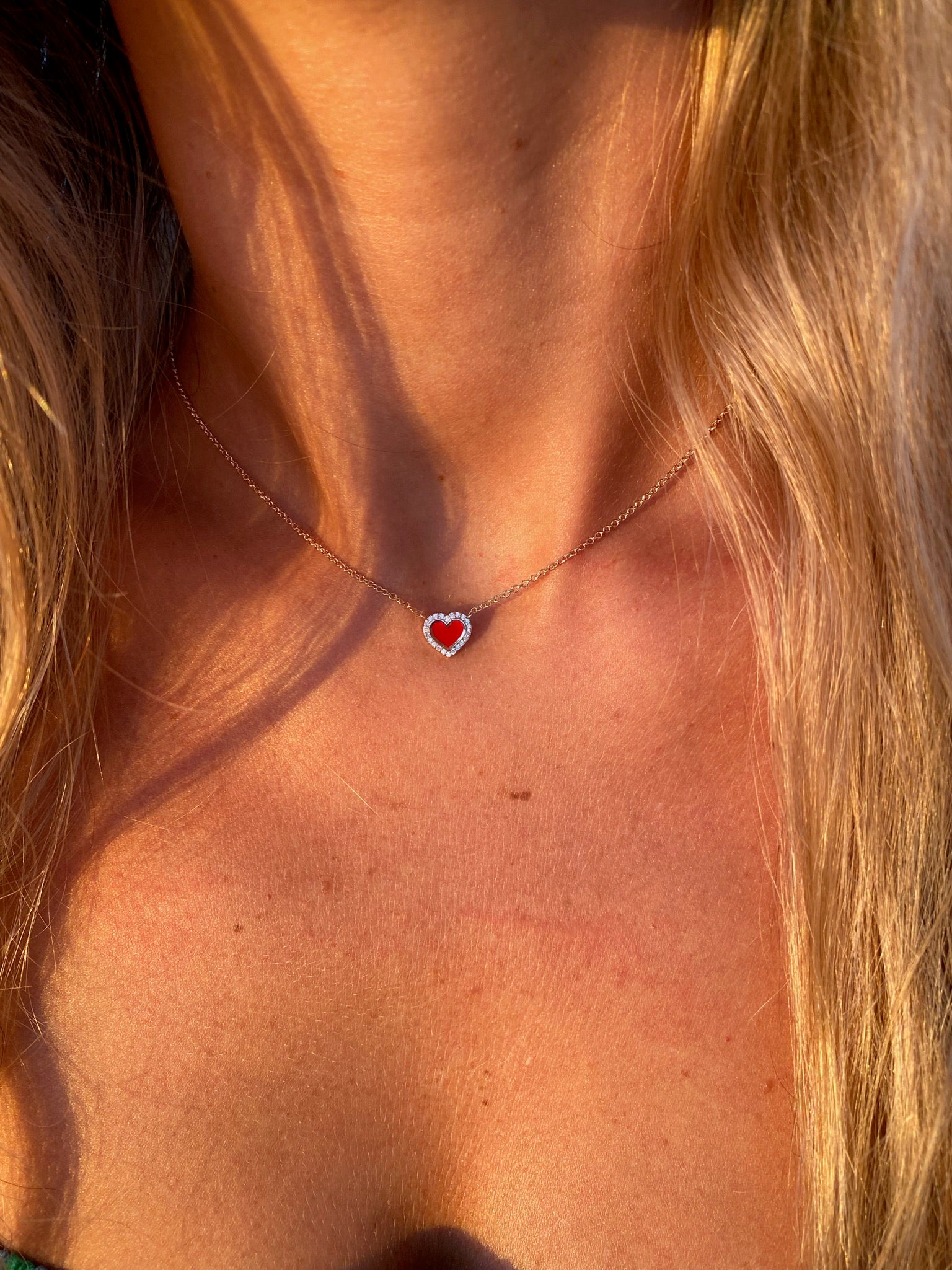 Heart Necklace for Women - Elegant 14K Gold Plated Love Pendant with 18