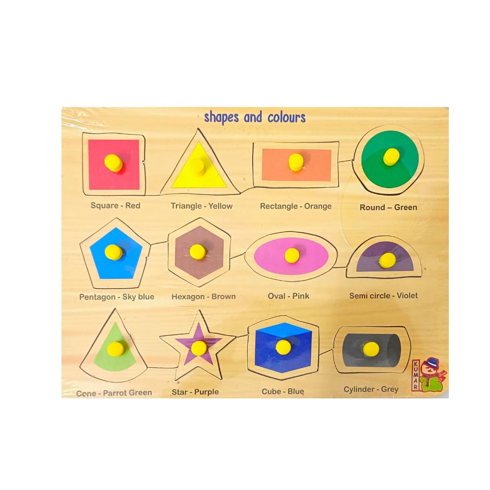 4-Piece Wooden Learning Puzzle Set for Kids & Adults - Educational Wooden Toys for Toddlers 3+ Years (Vegetable, Wild Animal, Domestic Animal, Shapes) - Perfect for Early Childhood Development & Family Game Night