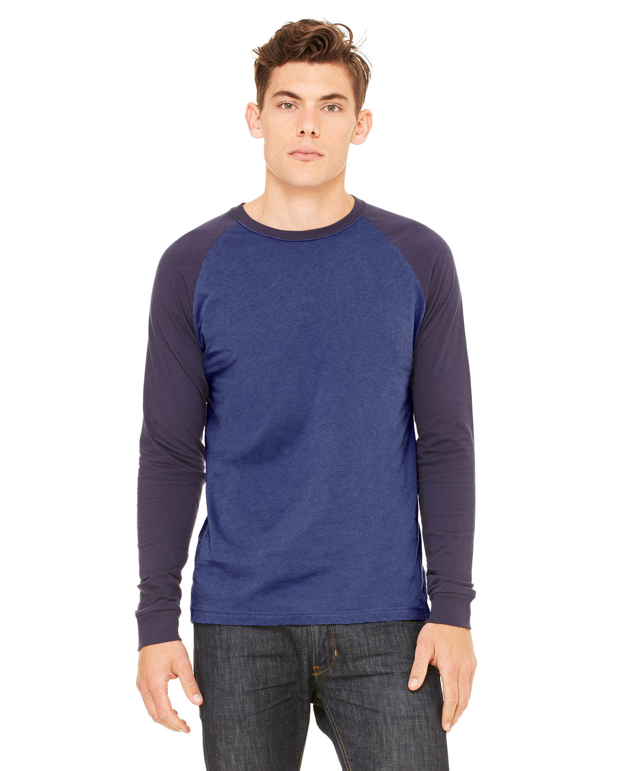 Bella + Canvas 3000C Men's Jersey Long Sleeve Baseball T-Shirt - Soft Cotton Tee for Casual Wear, Sports & Team Uniforms - Perfect for Baseball, Gym & Everyday Comfort