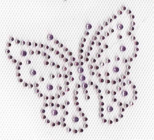 Hot Fix Rhinestone Transfer - Light Pink Butterfly Design for DIY Clothing, Accessories & Home Decor | Iron On Applique for Dresses, Bags & Crafts
