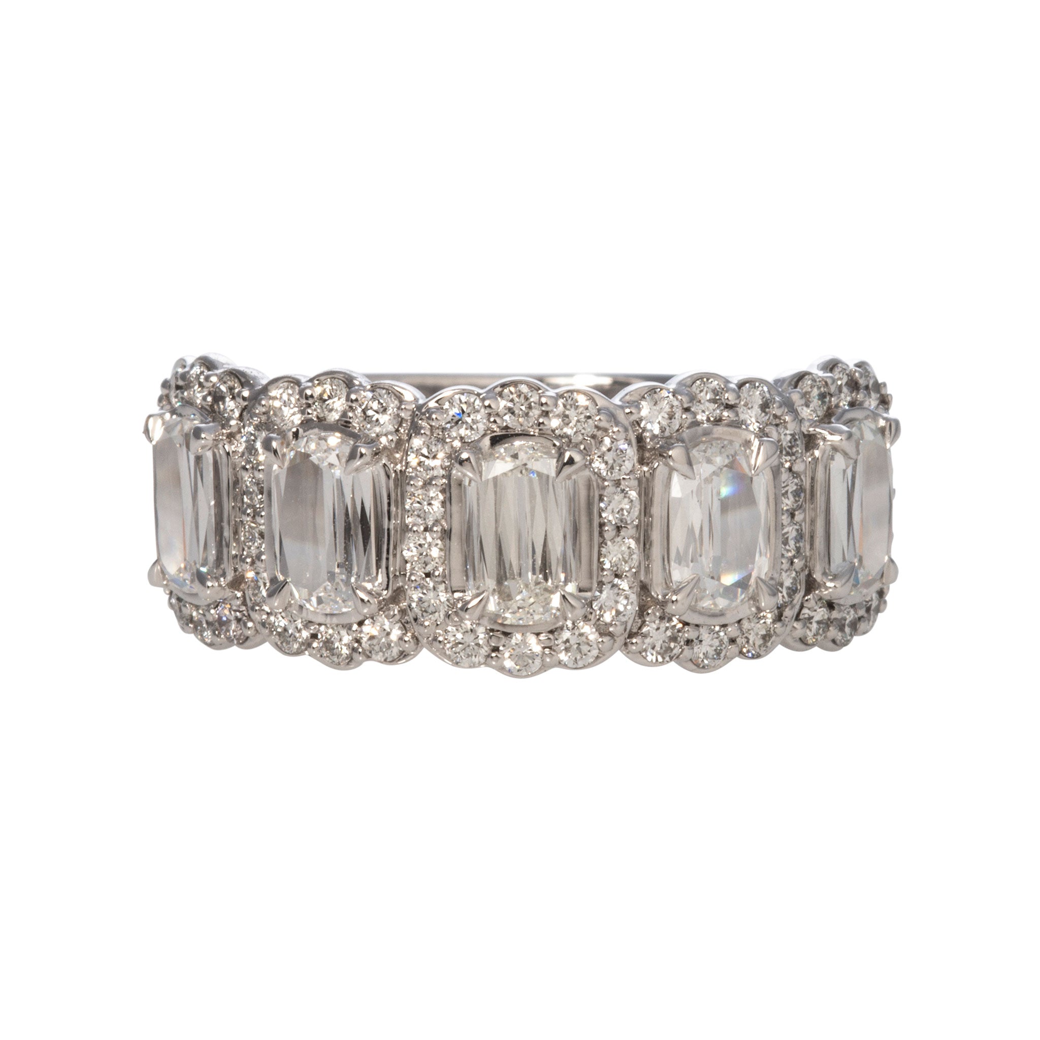 1.69ctw L’Amour Crisscut Diamond Five Stone Halo Engagement Ring - Perfect for Wedding, Anniversary & Proposal Gifts