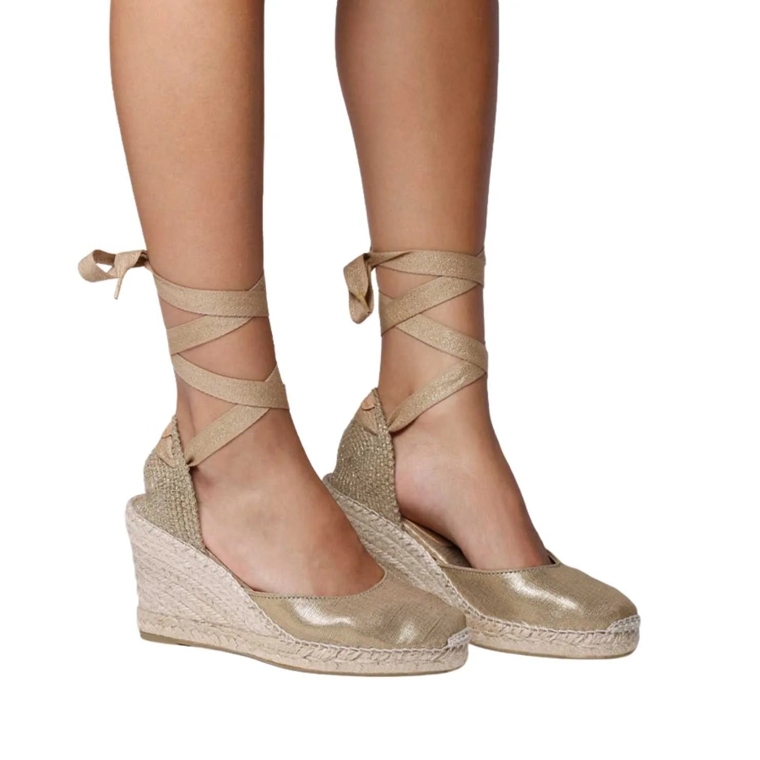 Florina Women's Plain Silk Wedge Espadrilles - Comfortable Summer Sandals for Beach, Vacation & Casual Outings
