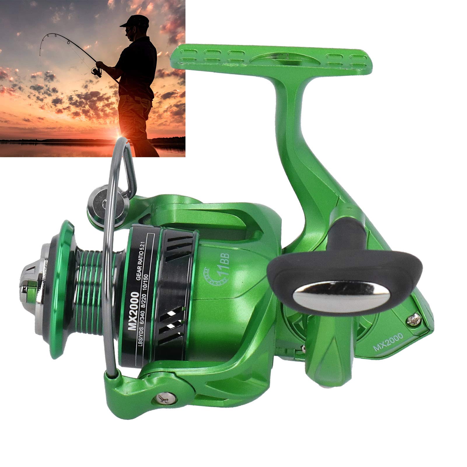 MX2000 High Speed Metal Fishing Reel - Smooth Casting Saltwater & Freshwater Spinning Reel for Rock Fishing & Sea Rods | Durable Fishing Gear Accessories for Surf, Pier & Boat Angling