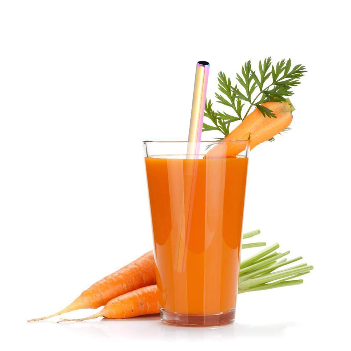 Cabilock 1 Pack Reusable Stainless Steel Drinking Straws - Straight Metal Straws for Smoothies, Iced Coffee & Cocktails - Eco-Friendly & Dishwasher Safe