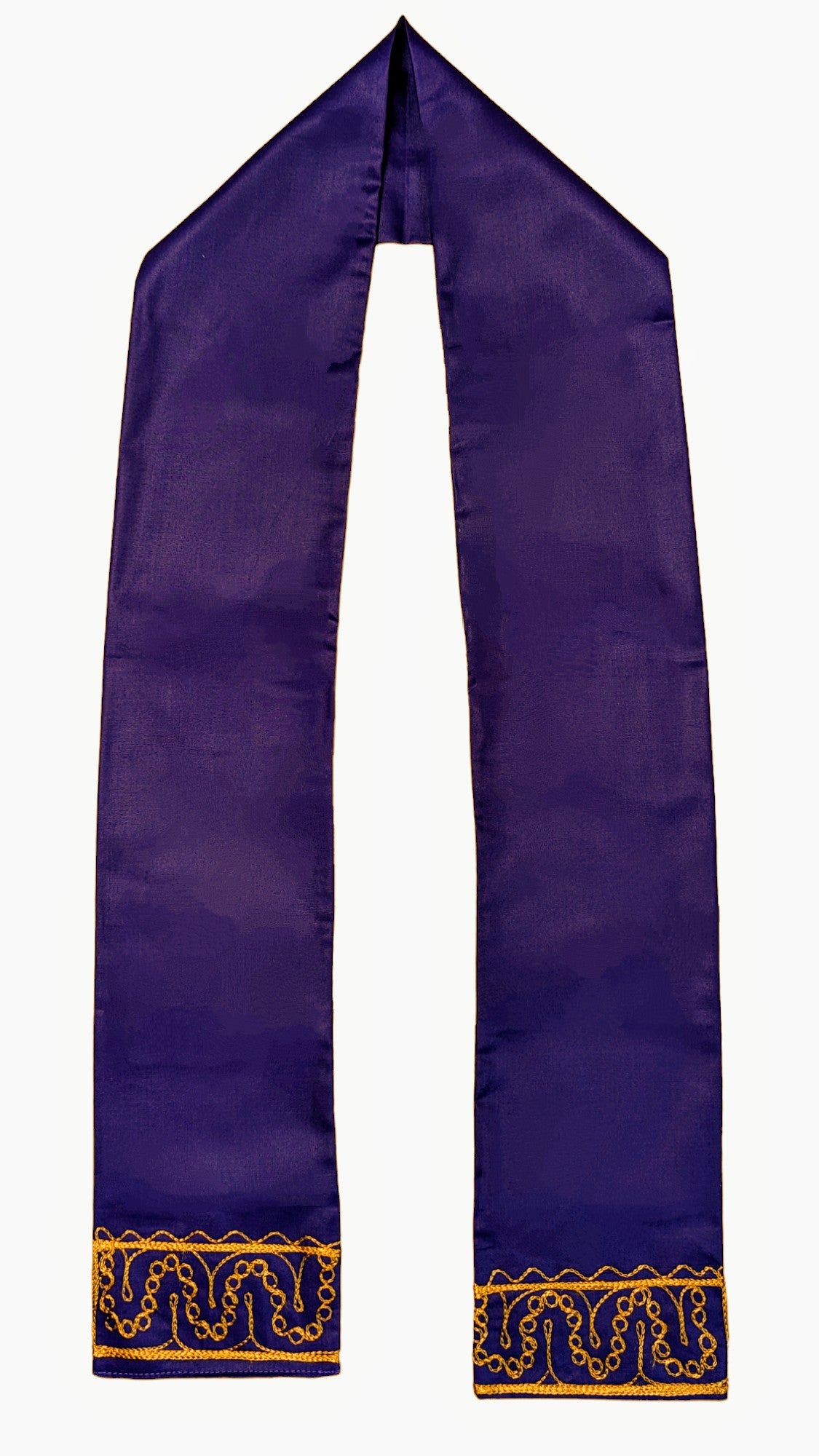 Dupsie's Zayhara Regal Gold Embroidered Purple African Sash DP3839S - Elegant Waist Wrap for Weddings, Cultural Events & Special Occasions