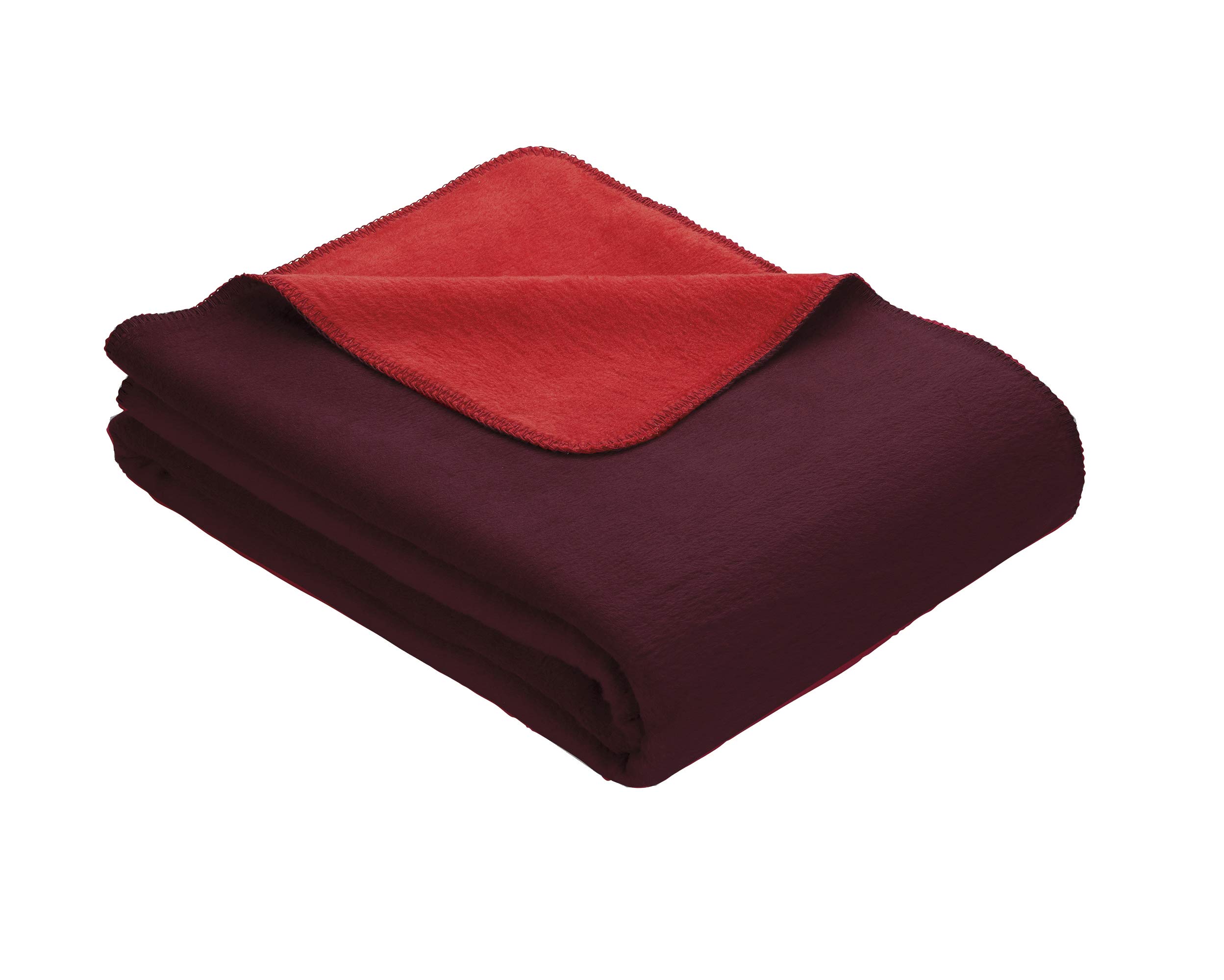 IBENA Sorrento Reversible Plush King Size Bed Blanket - Ultra Soft Burgundy/Red Comforter for All Seasons | Perfect for Bedroom, Living Room & Cozy Nights