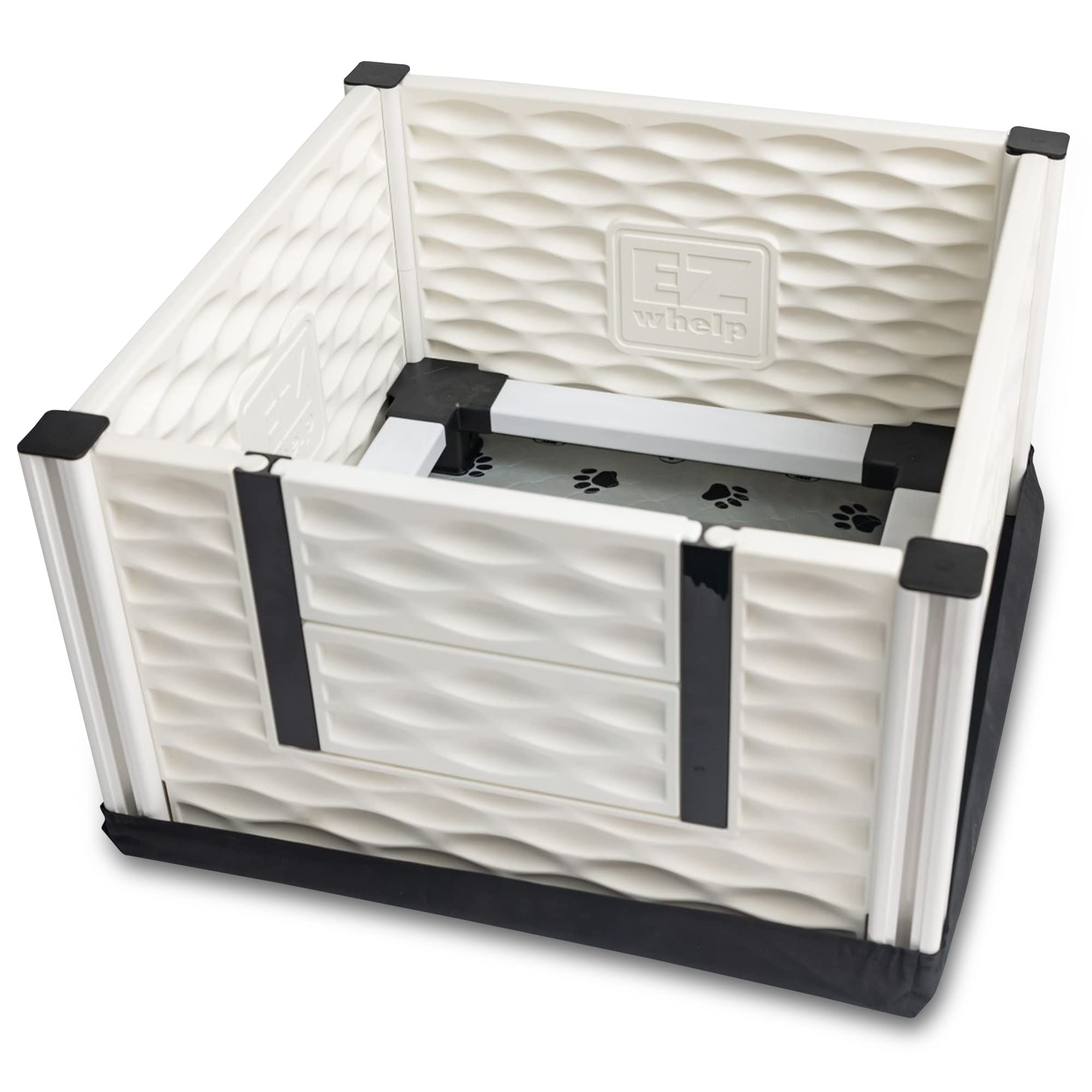 EZWHELP EZCLASSIC Dog Whelping Box for Large & Small Breeds - Indoor Puppy Whelping Pen with Safety Rails - Sanitary Birthing Box & Playpen - Essential Whelping Supplies Kit for Newborn Puppies - Perfect for Home Breeding & Puppy Care