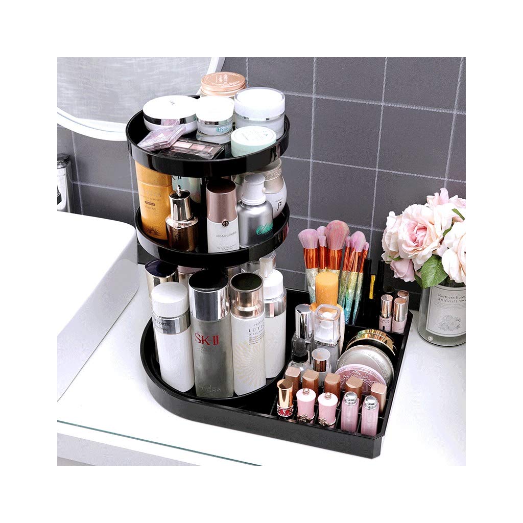 Rotating Makeup Storage Box - Bathroom Vanity Organizer for Cosmetics, Jewelry & Skincare | Dustproof Drawer Organizer for Dorm, Home & Travel | Perfect for Students, Makeup Lovers & Beauty Enthusiasts