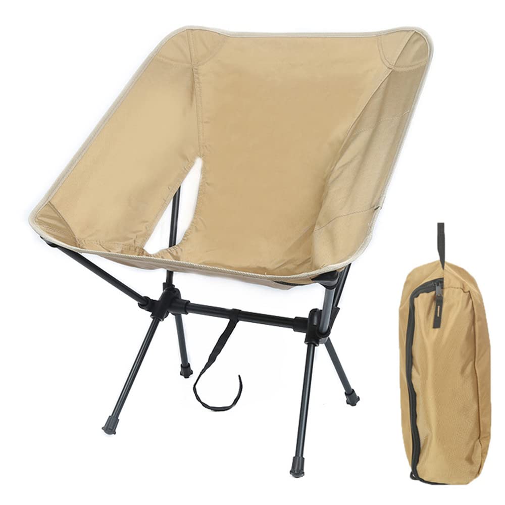 Cathyladi Oversized Camping Chair - Padded Moon Round Saucer Recliner with Cup Holder & Carry Bag - Portable Folding Chair for Beach, Backyard, Picnic, Outdoor Events
