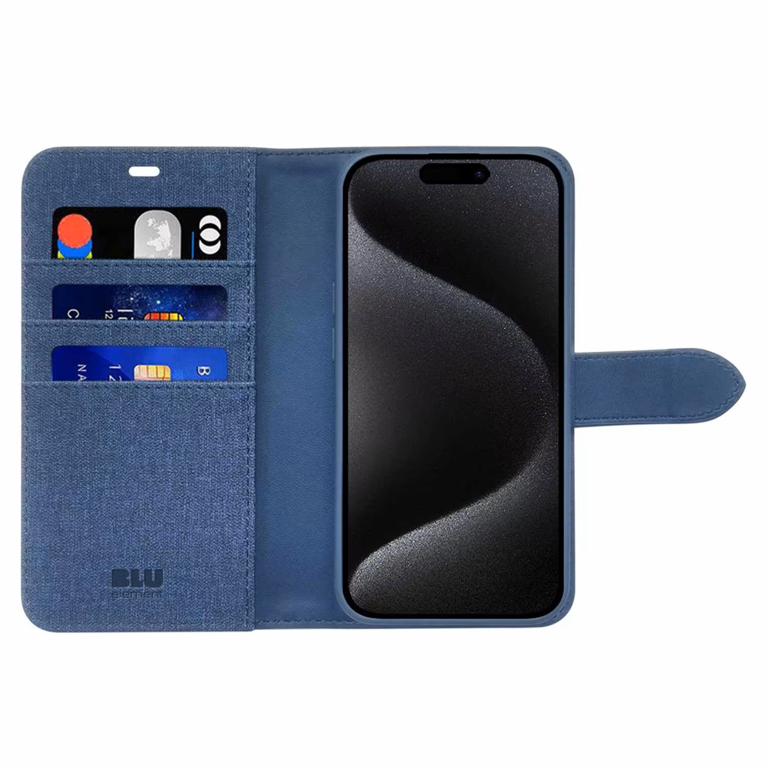 iPhone 16 Wallet Case with Card Holder - Slim Protective Cover for iPhone 16 - Blue Element Series - Perfect for Everyday Use, Travel & Business