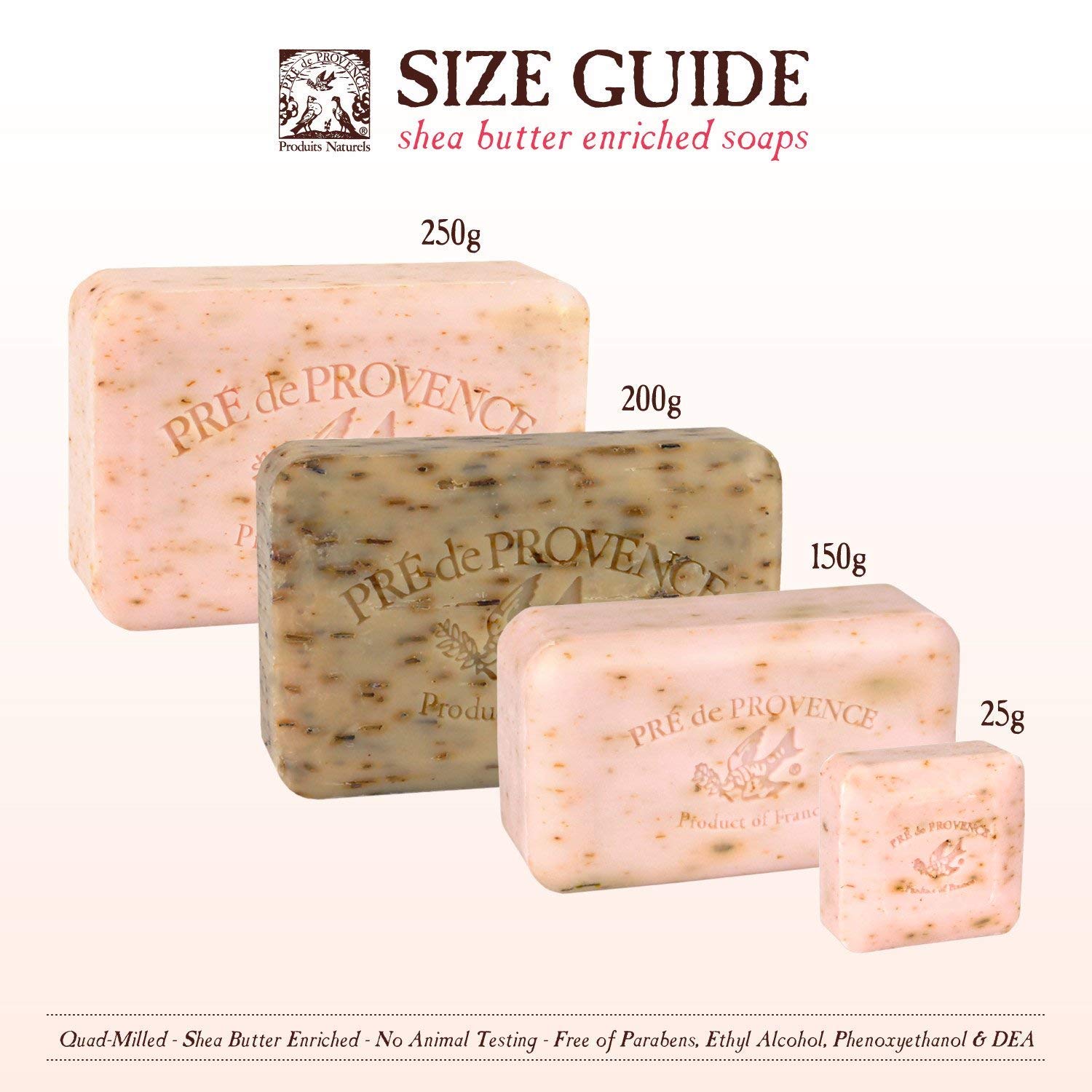 Pre de Provence Artisanal French Soap Bar with Shea Butter & Coconut Oil - 250g (8.81oz) - Moisturizing, Natural Ingredients - Perfect for Dry Skin Care, Bath & Shower, Gift Sets