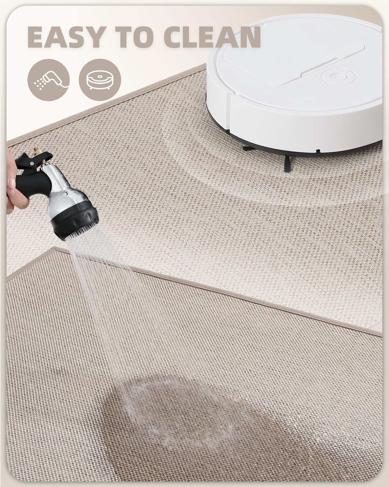 Non-Slip Washable Kitchen Runner Rug - Absorbent Woven Floor Mat for Sink, Laundry & Hallway (17