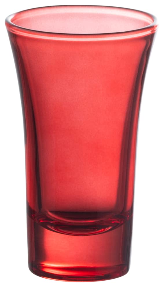 M&N HOME 2 Oz Red Shot Glasses Set of 6 - Heavy Base Colored Glass Shot Cups for Tequila, Vodka & Liquor - Perfect for Christmas Parties, Barware & Home Entertaining
