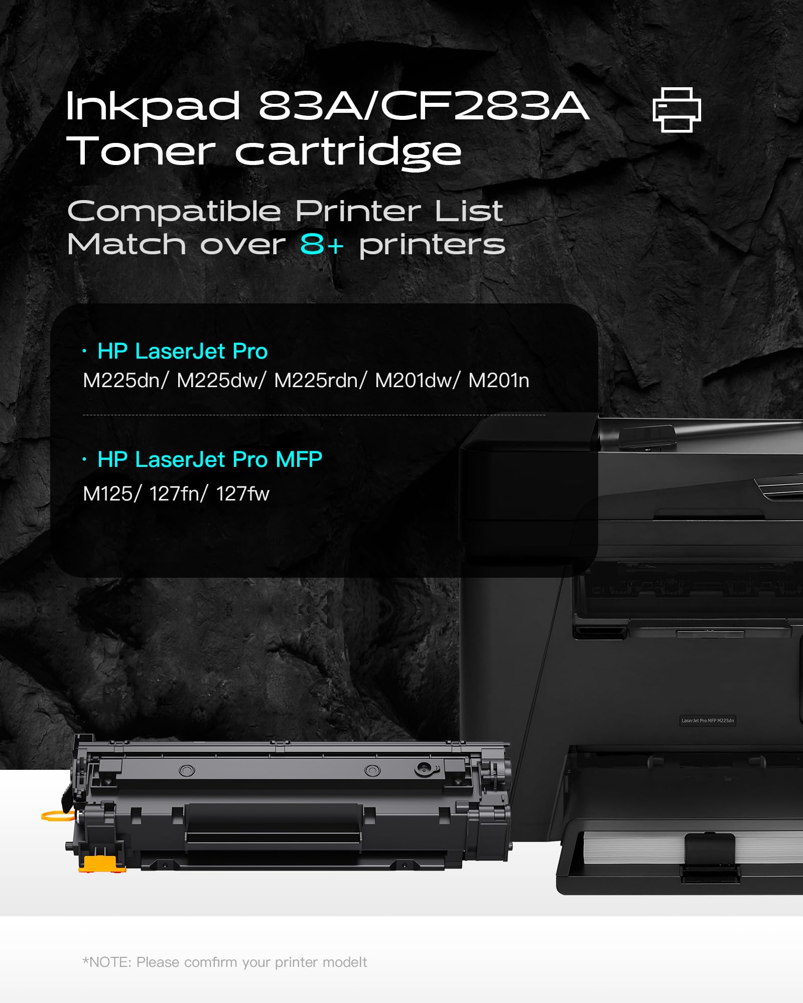 iNKPAD 83A CF283A Toner (2-Pack) for HP LaserJet Printers - Home & Office Use