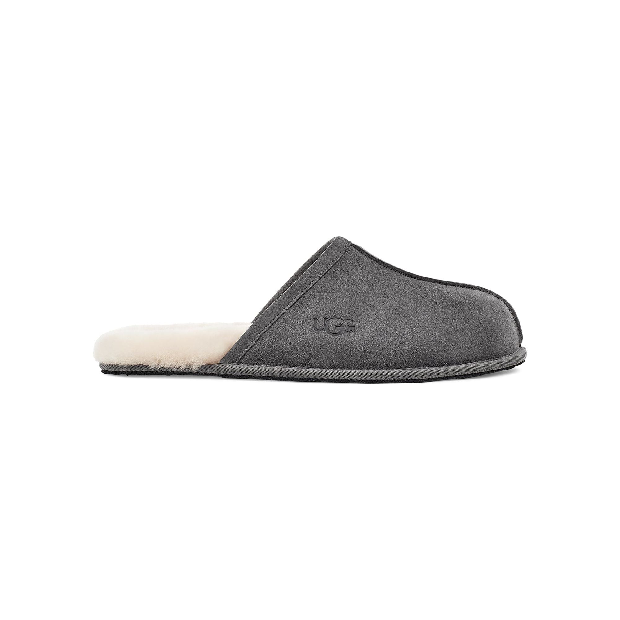 UGG Men's Scuff Slippers - Dark Grey House Shoes for Indoor Comfort & Warmth - Perfect for Lounging at Home & Cold Weather Wear