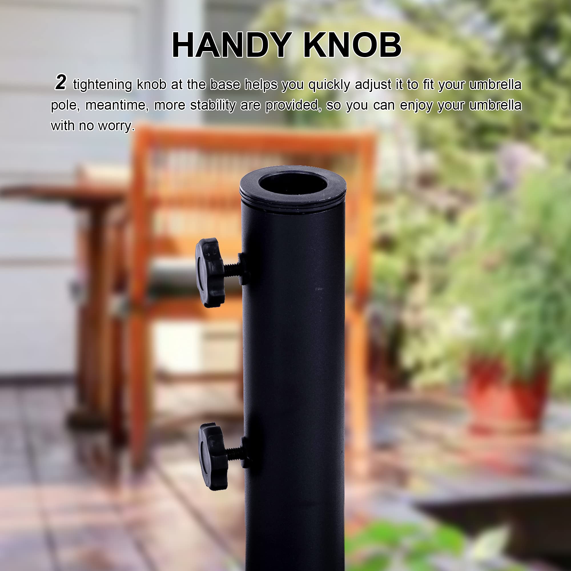 Heavy Duty 42 LBS Rolling Outdoor Umbrella Stand - Square Steel Base for Patio, Deck & Garden - Black | Portable Weighted Stand for Market Umbrellas, Perfect for Poolside, Backyard & Commercial Use