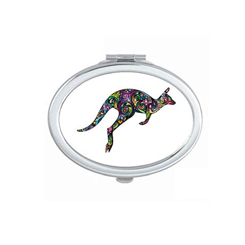 DIYthinker Australia Kangaroo Art Illustration Mirror - Portable Folding Double-Sided Hand Mirror for Makeup, Travel & Home Decor | Compact & Stylish