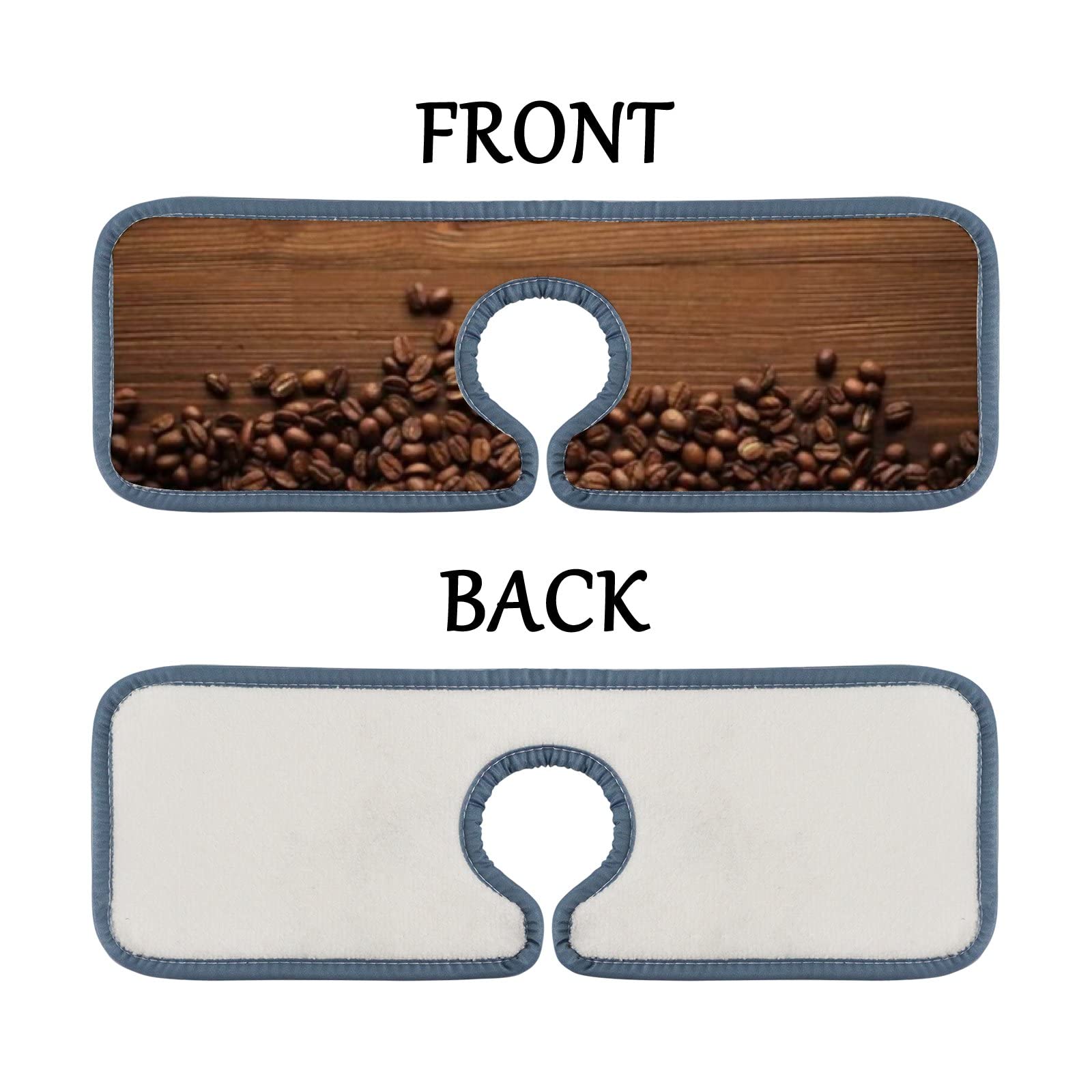 Non-Slip Sink Faucet Mat Set - 3 Pack Absorbent Splash Guard Pads for Kitchen & Bathroom Countertops - Black & Coffee Brown - Waterproof, Stain Proof for RV, Home & Office Use