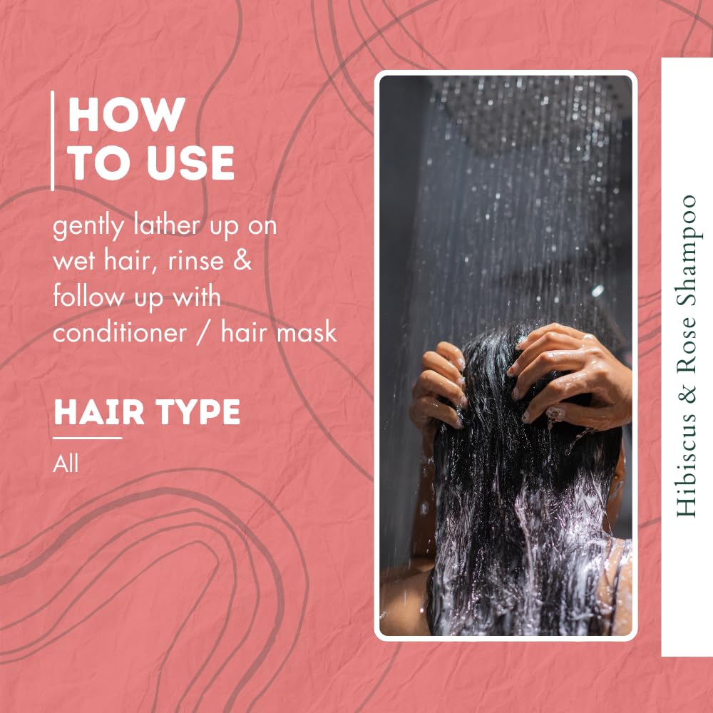KHADI Ayurvedic Anti Dandruff Shampoo with Rose & Hibiscus - 100% Natural, Sulfate-Free Hair Care (210ml) for Dry, Itchy Scalp & Flakes | Gentle Daily Use for Healthy Hair Growth