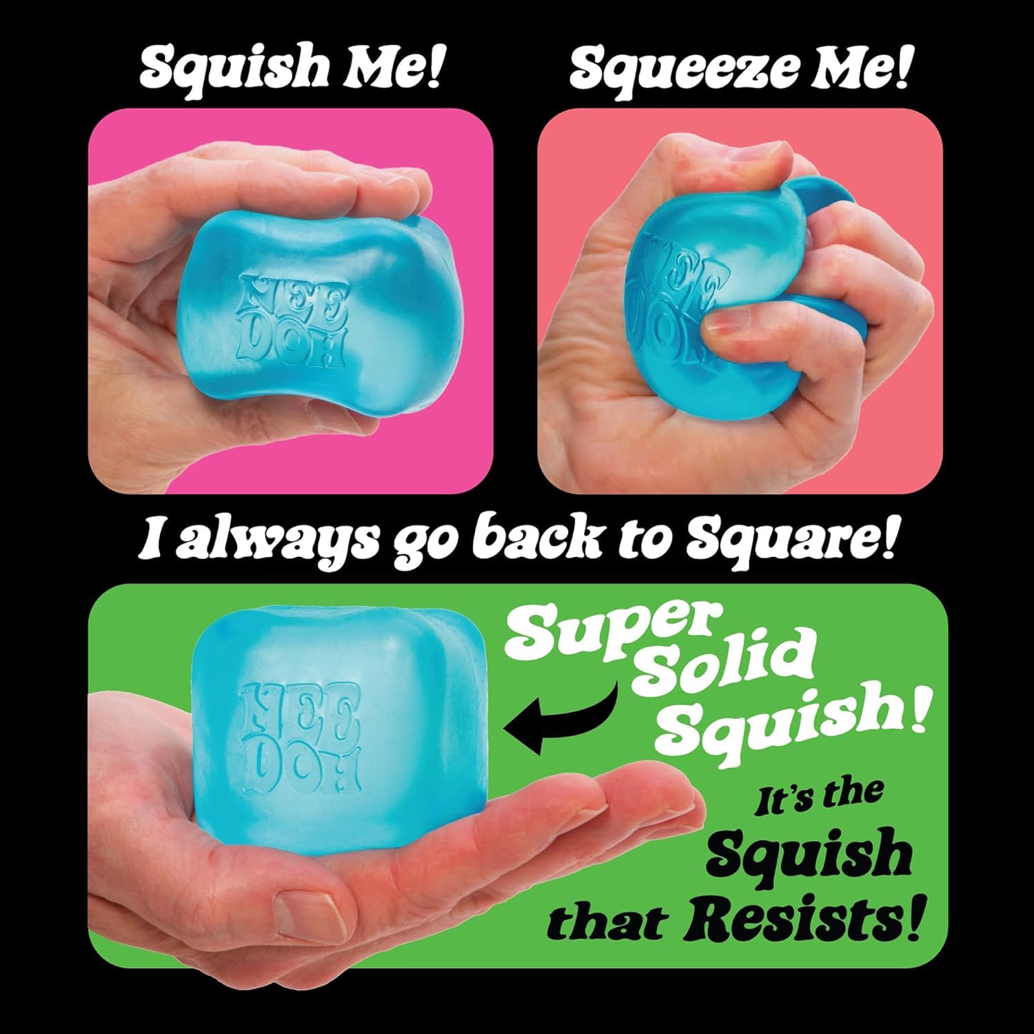 Schylling NeeDoh Nice Cube - Stress Relief & Sensory Fidget Toy for Kids & Adults - Super Solid Squishy 2.25