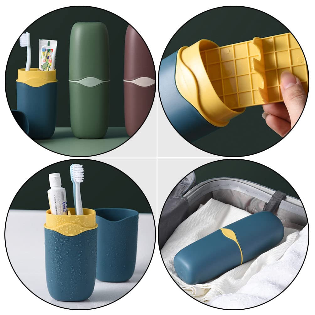 1pc Travel Toothpaste Holder & Toothbrush Cup - Portable Toothpaste Container for Camping, Hiking, and Outdoor Adventures - Compact Travel Toothbrush Mug for Brushing On The Go
