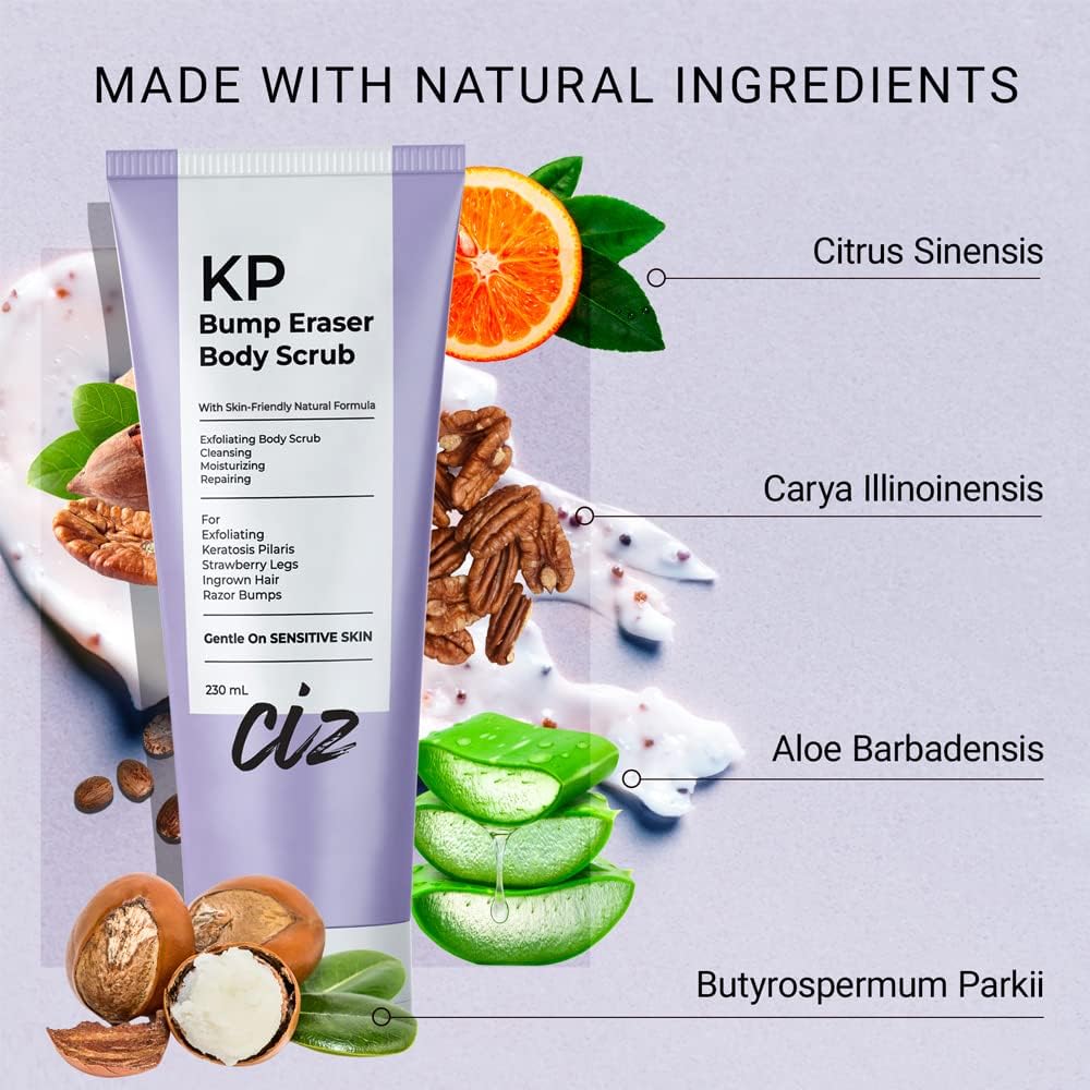 KP Bump Eraser Body Scrub - Exfoliating Body Scrub for Women with Strawberry Scent | Effective KP Treatment for Strawberry Legs & Bumpy Skin | Perfect for Shower, Pre-Shave & Post-Waxing Care