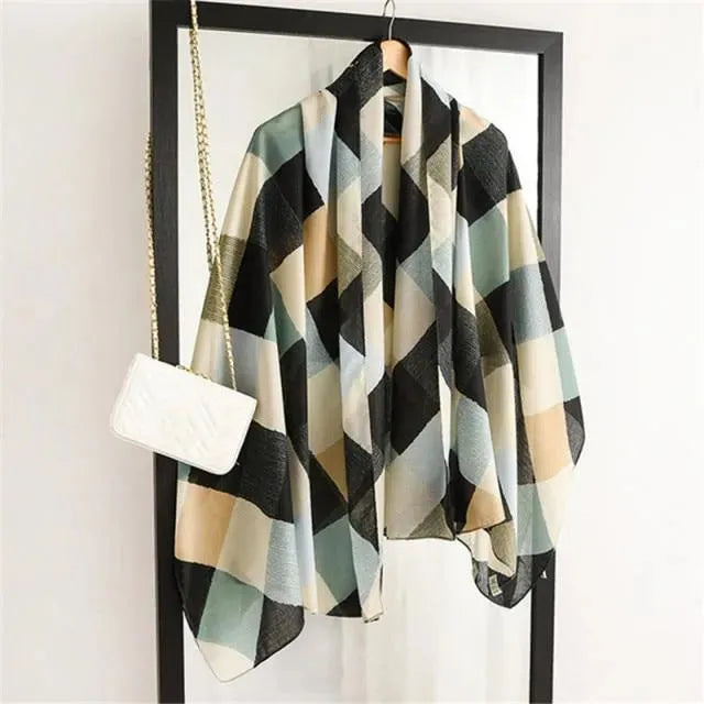 Luxury Striped Scarves for Women - Soft Cashmere & Silk Fashion Scarves - Perfect for Winter, Fall, and Elegant Outfits