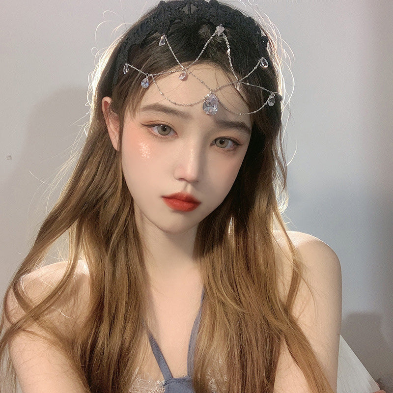 Elegant Water Drop Gem Hair Jewelry - Vintage Hair Accessories for Women | Perfect for Photography, Bridal Masquerade & Special Occasions