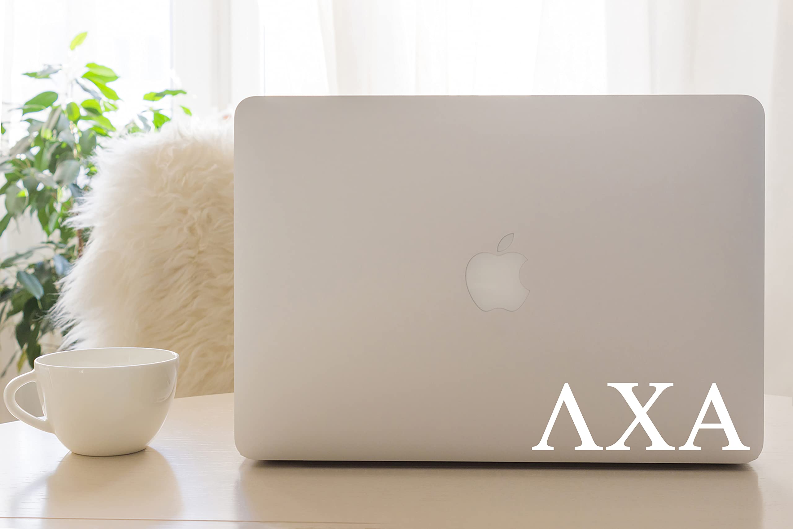 Lambda Chi Alpha Greek Fraternity Vinyl Sticker Decal - 2.5 Inch White College Frat Decorative Sticker for Laptops, Water Bottles & Greek Life Accessories