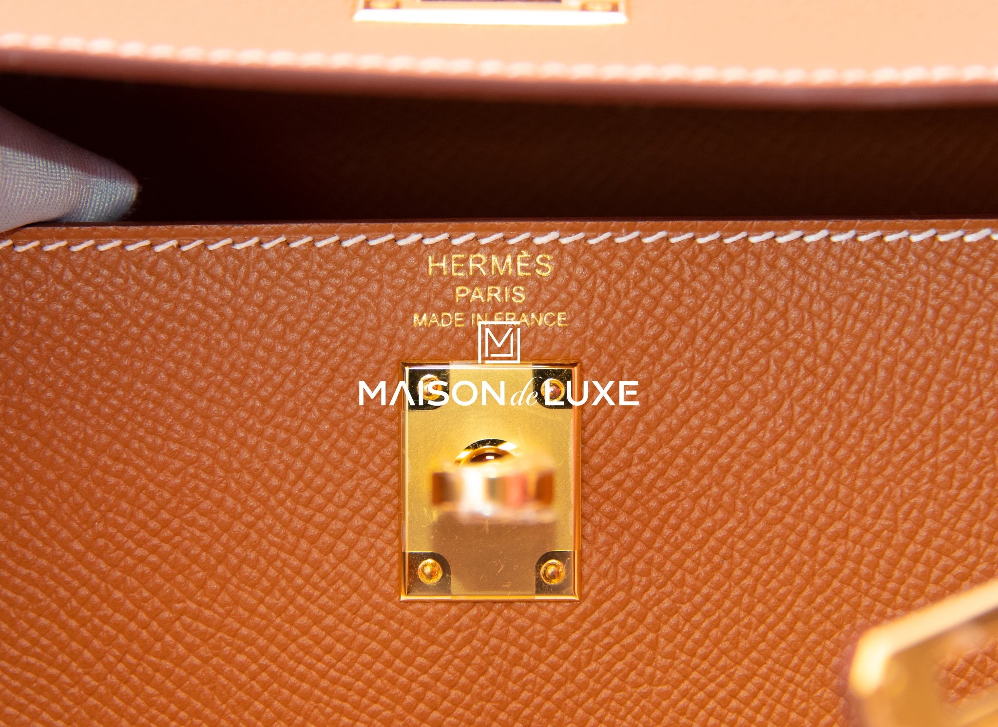 Authentic Hermes Kelly Sellier 25 Handbag in Gold Brown Epsom Leather - Luxury Designer Shoulder Bag for Women, Perfect for Work, Parties & Special Occasions