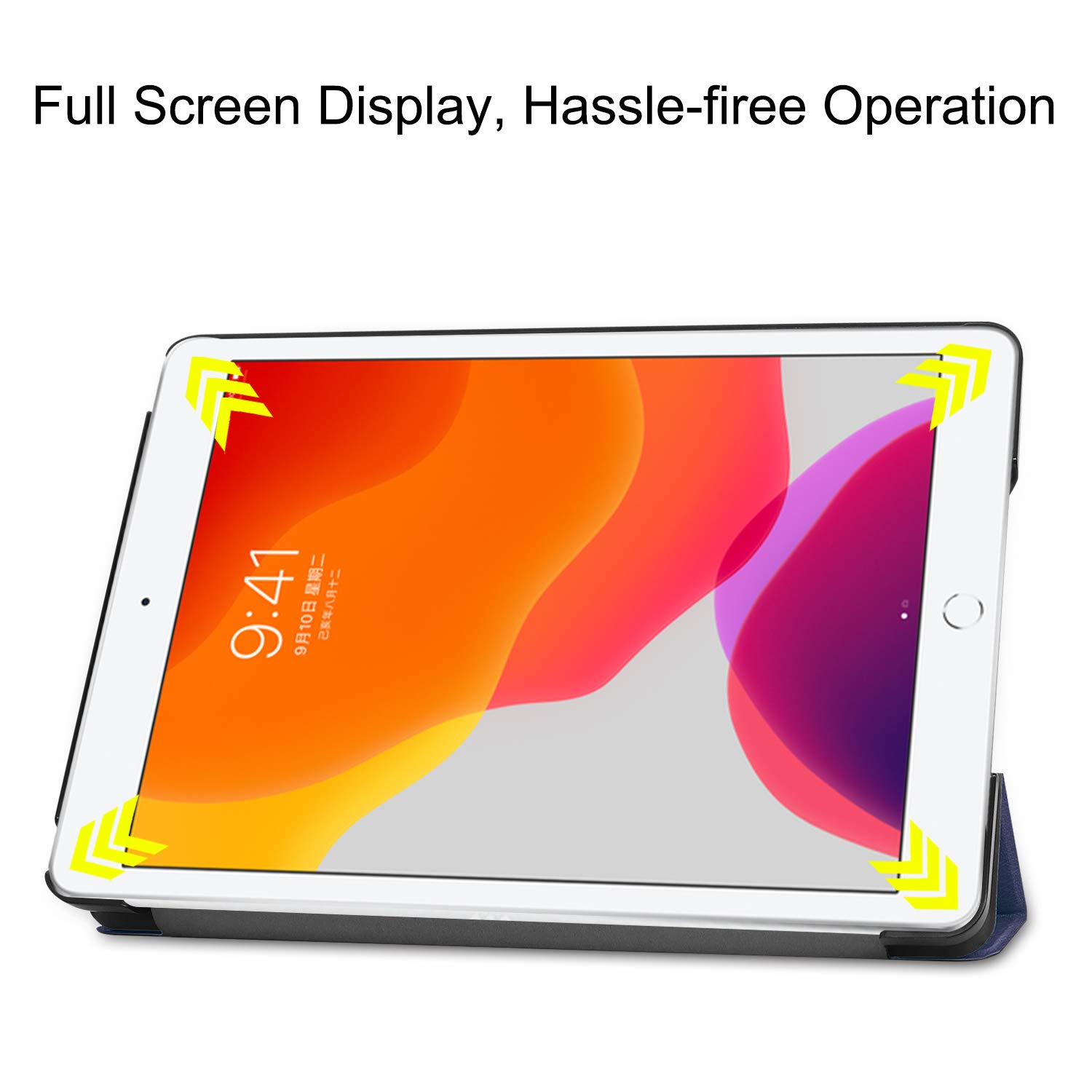 Slim Lightweight Protective Case for iPad 8th/7th Generation 10.2 Inch (2020/2019) - Auto Sleep/Wake Trifold Stand Cover - Navy Blue | Perfect for Work, Study & Travel