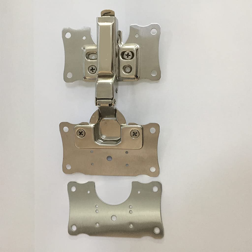 4 Pcs Stainless Steel Cabinet Door Hinges with Screws - Heavy Duty Repair Plate Hinge Kit for Kitchen Cupboards, Furniture, Windows & Drawers - Easy Installation for Home Improvement & DIY Projects