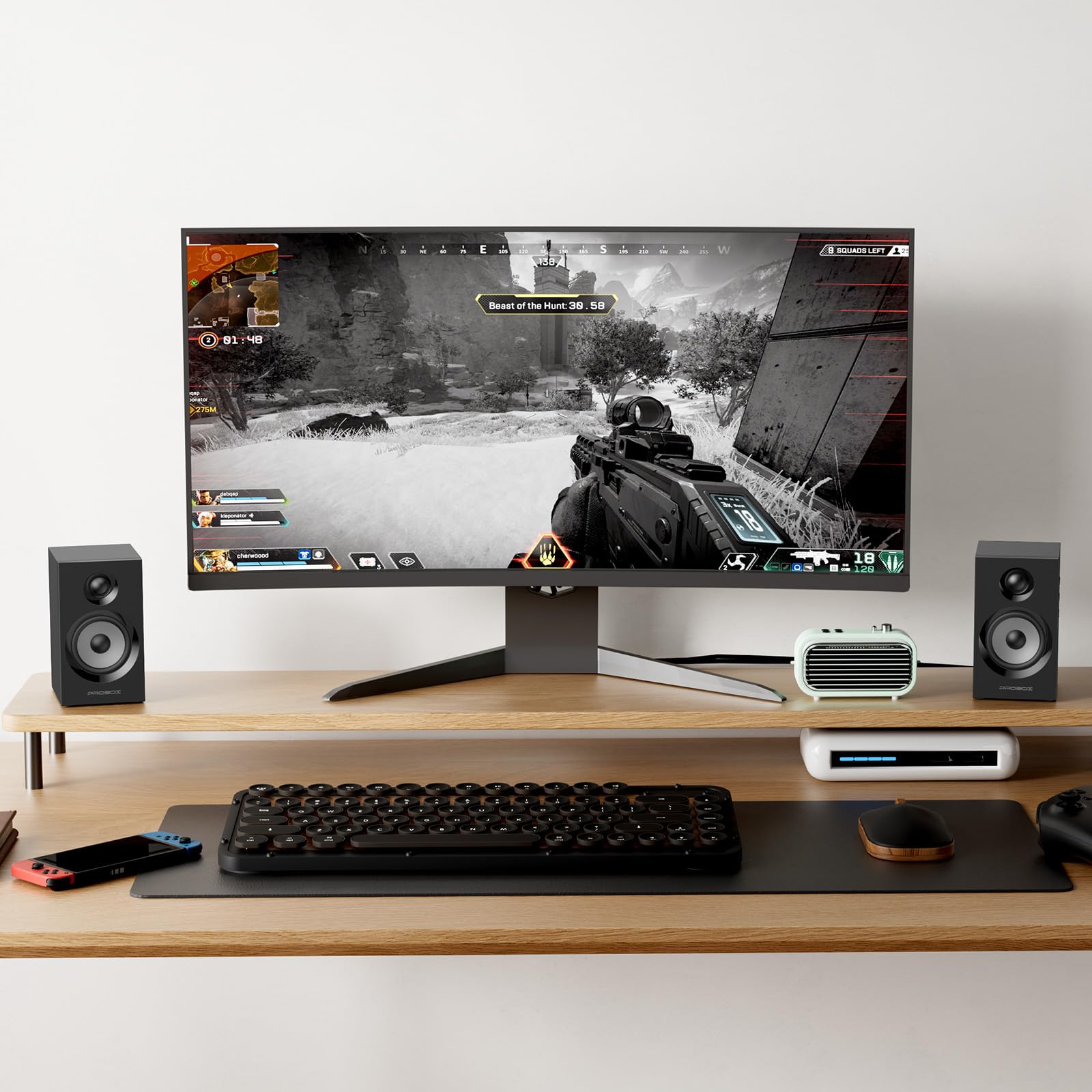 BT16 Active Bookshelf Speakers with 3.5