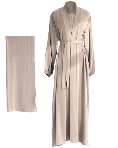 Khaki Abaya and Khaki Hijab