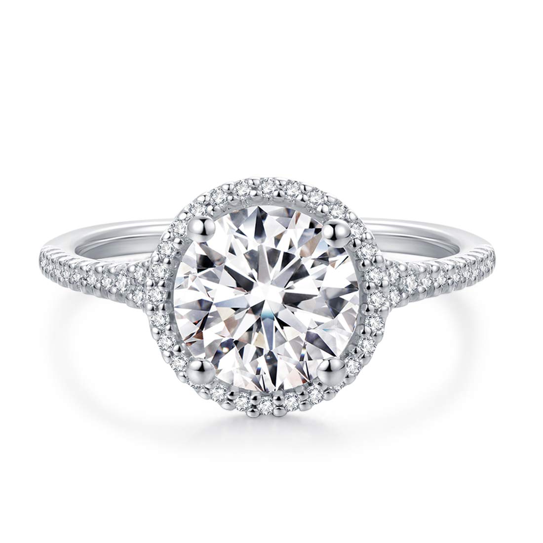 14K Solid Gold Moissanite Engagement Ring for Women - 2ct Round Cut Diamond Alternative, Durable & Hypoallergenic Wedding Band (Perfect for Proposals, Anniversaries, Valentine's Day Gifts)