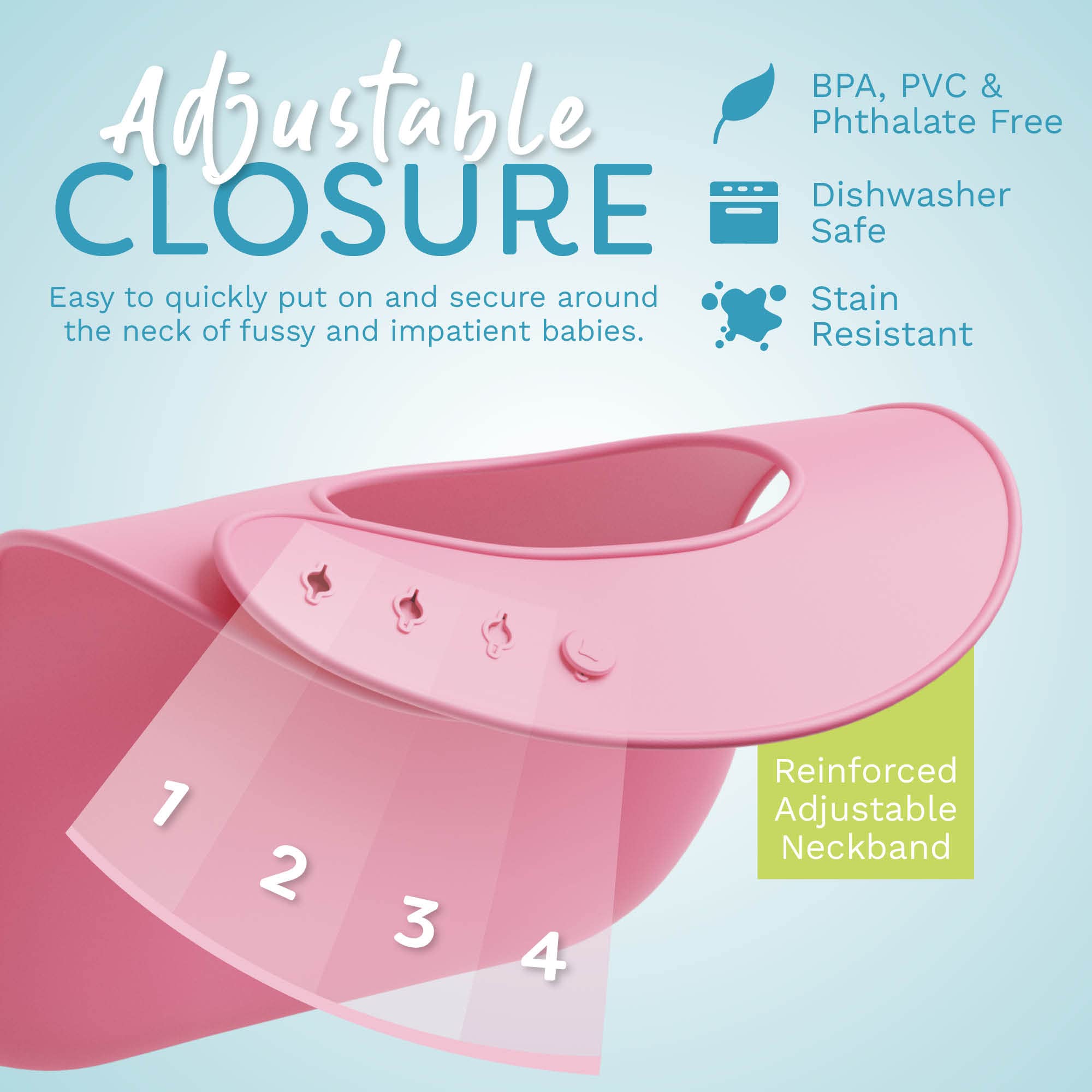 Baby Silicone Bibs with Food Catcher - 2 Pack Unisex for Mealtime
