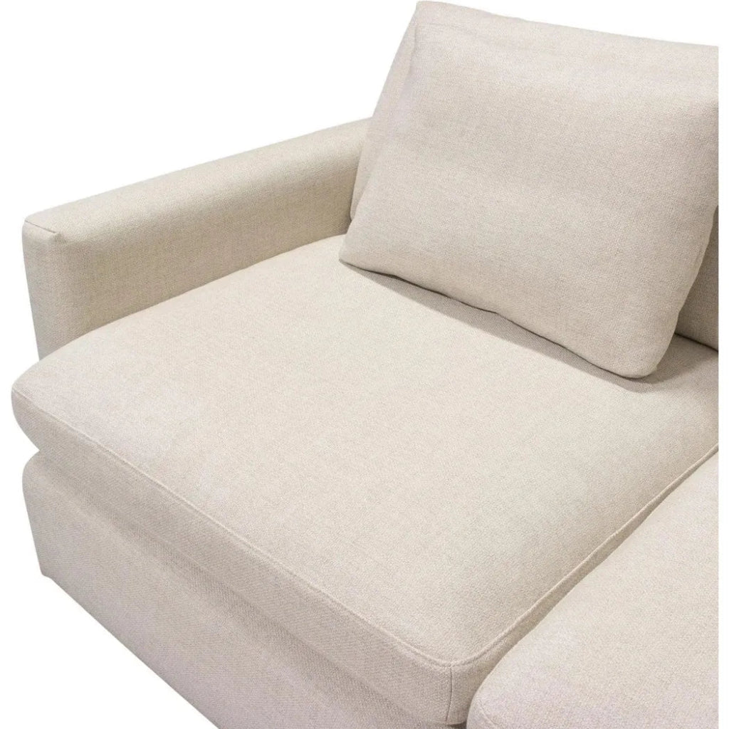 3-Piece Cream Fabric Corner Sectional Sofa Set - Modern L-Shaped Couch for Living Room, Family Room & Small Spaces