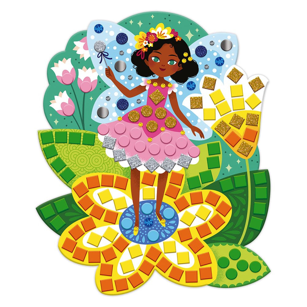 Princesses and Fairies Mosaics Set - DIY Art Kit for Kids, Creative Craft Activity for Birthday Parties & Preschool Learning