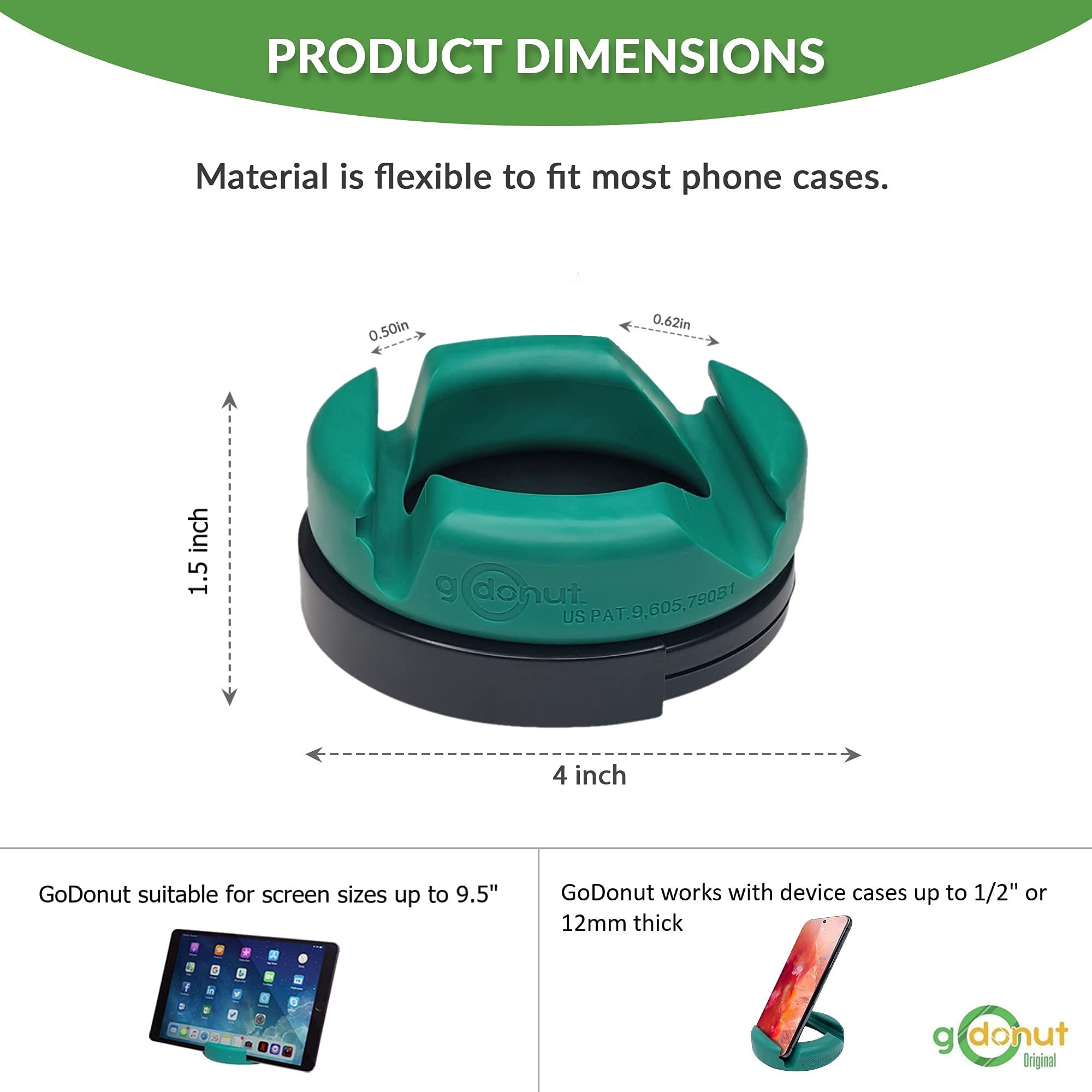 GoDonut Glazed 360 Swivel Phone Stand - Portable Phone Holder for iPhone, Tablet & Smartphones - Adjustable Desk & Travel Mount - Orange - Perfect for Office, Bedroom & Car Use