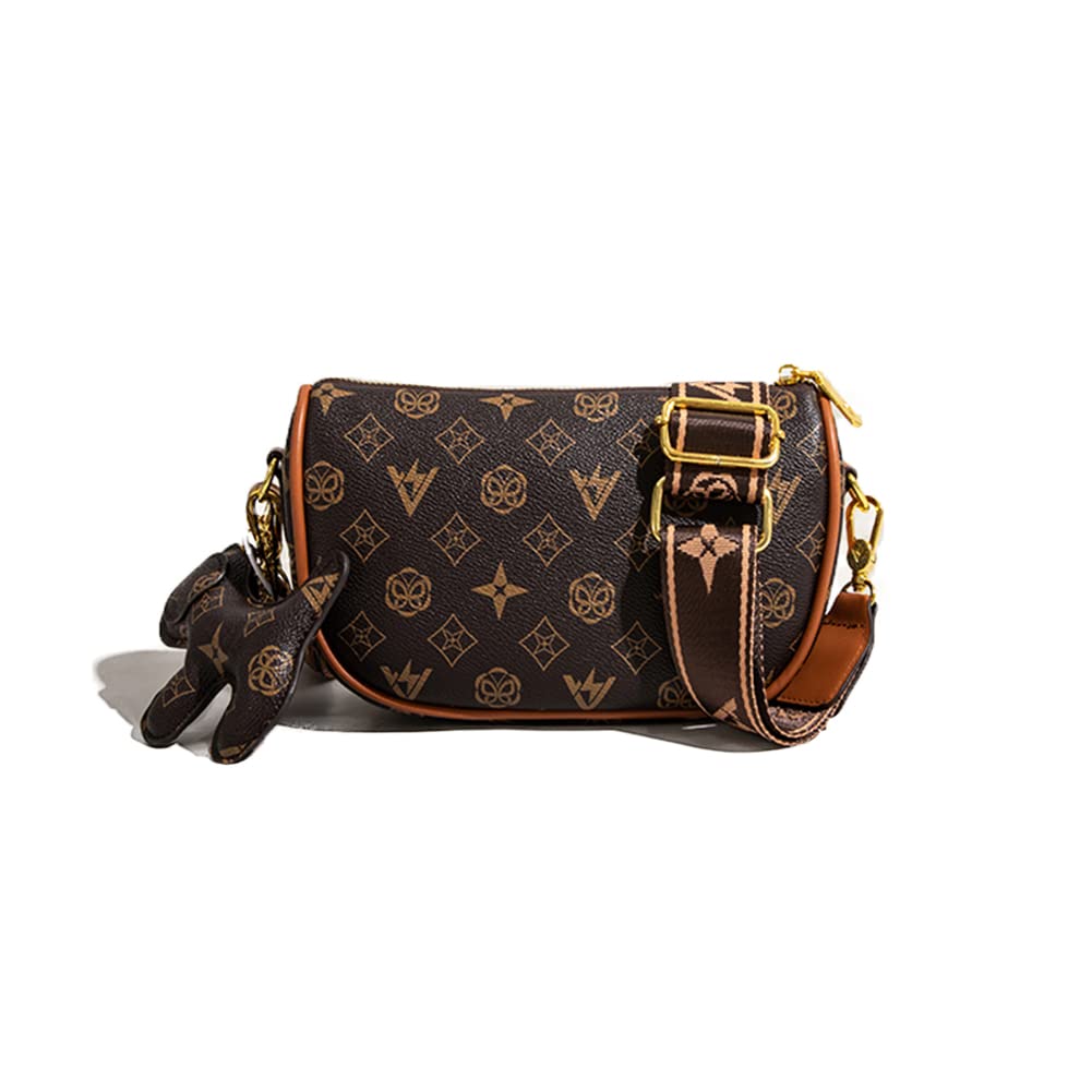 LuckSeed Small Crossbody Bag for Women - Genuine Leather Cylinder Shoulder Purse | Perfect for Travel, Shopping & Everyday Use