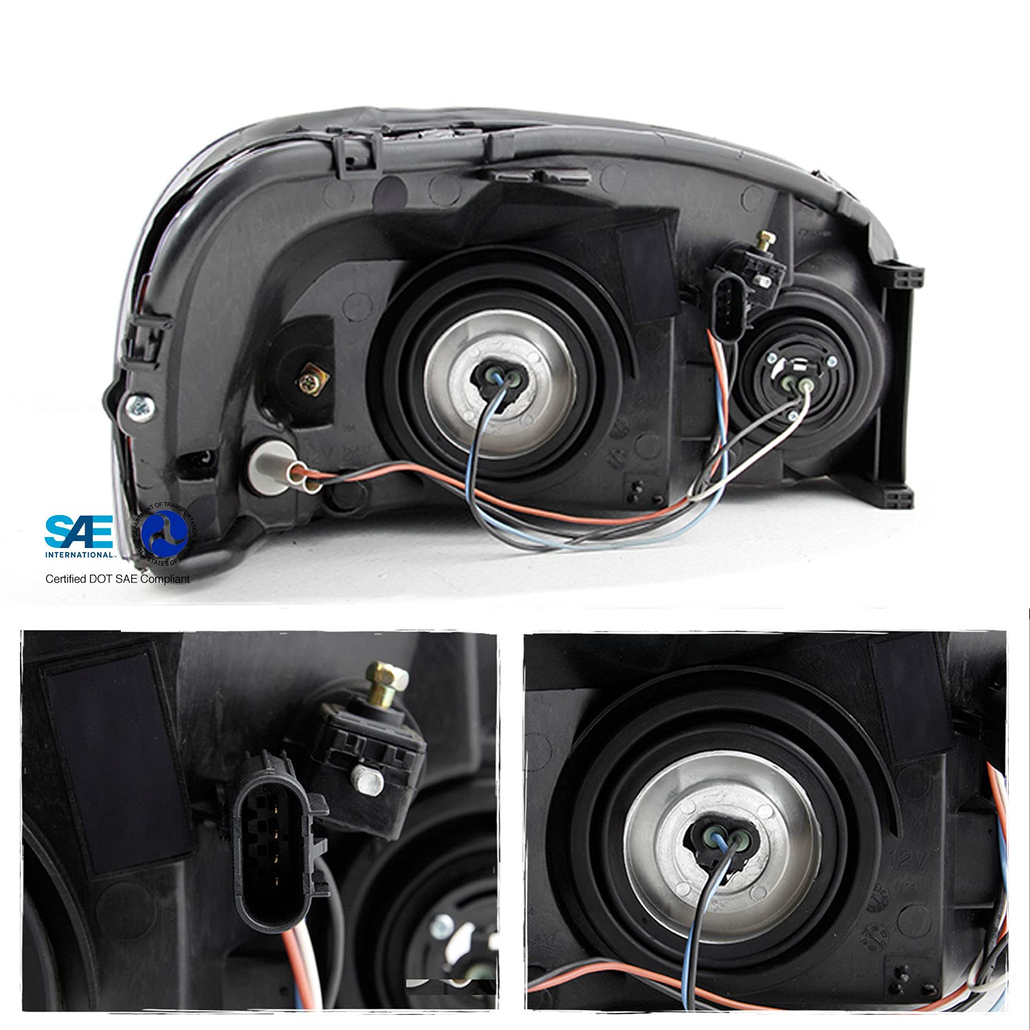 AKKON Replacement Headlights for Chevy Uplander & Montana SV6 - Black LED Headlamp Assembly Pair (Driver & Passenger Side) - Perfect for Night Driving & Vehicle Restoration Projects