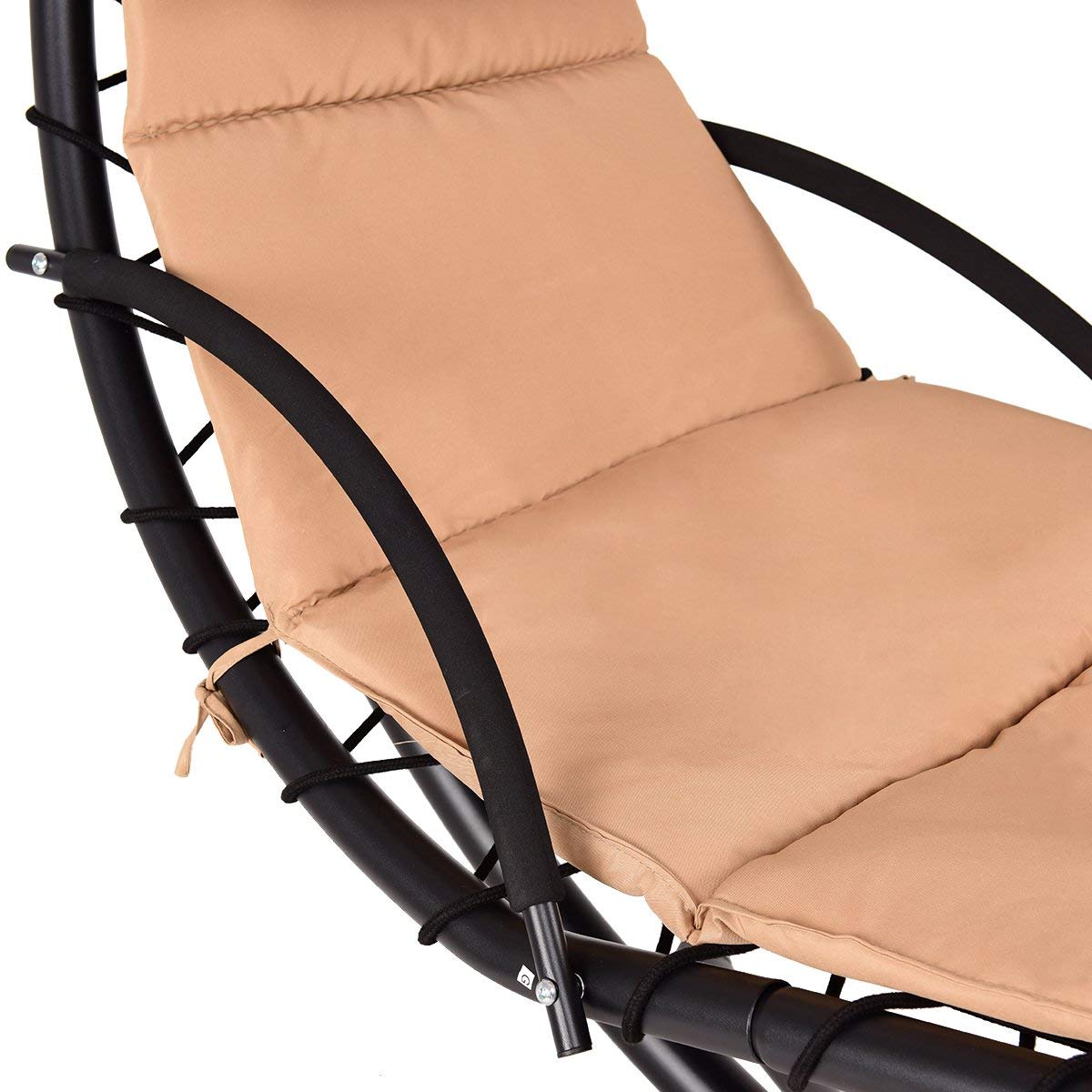Free Standing Hammock Stand for Adults - Outdoor Swings, Patio Lounge Chair & Yard Hanging Chair - Durable Khaki Hammock for Backyard, Garden & Poolside Relaxation