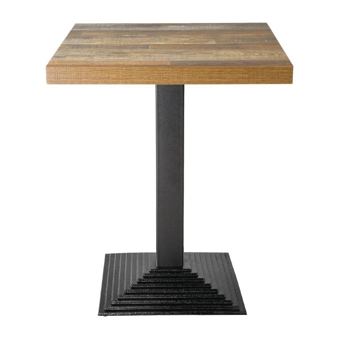 Bolero Cast Iron Step Square Table Base - Heavy Duty Metal Legs for Dining, Kitchen, or Outdoor Furniture - Perfect for Restaurants, Patios, and Home Decor