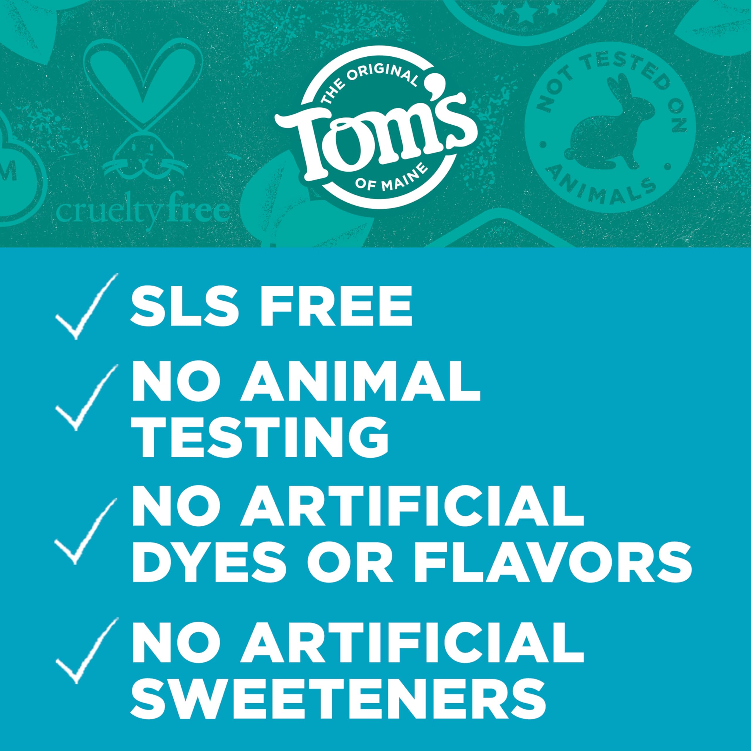 Tom’s of Maine Natural Whitening Toothpaste - Fluoride Free, SLS Free, Vegan, Peppermint Flavor, 3 Pack (4.0 Oz Each) | Brighten Teeth Naturally for a Fresh, Healthy Smile - Perfect for Daily Oral Care & Eco-Conscious Consumers