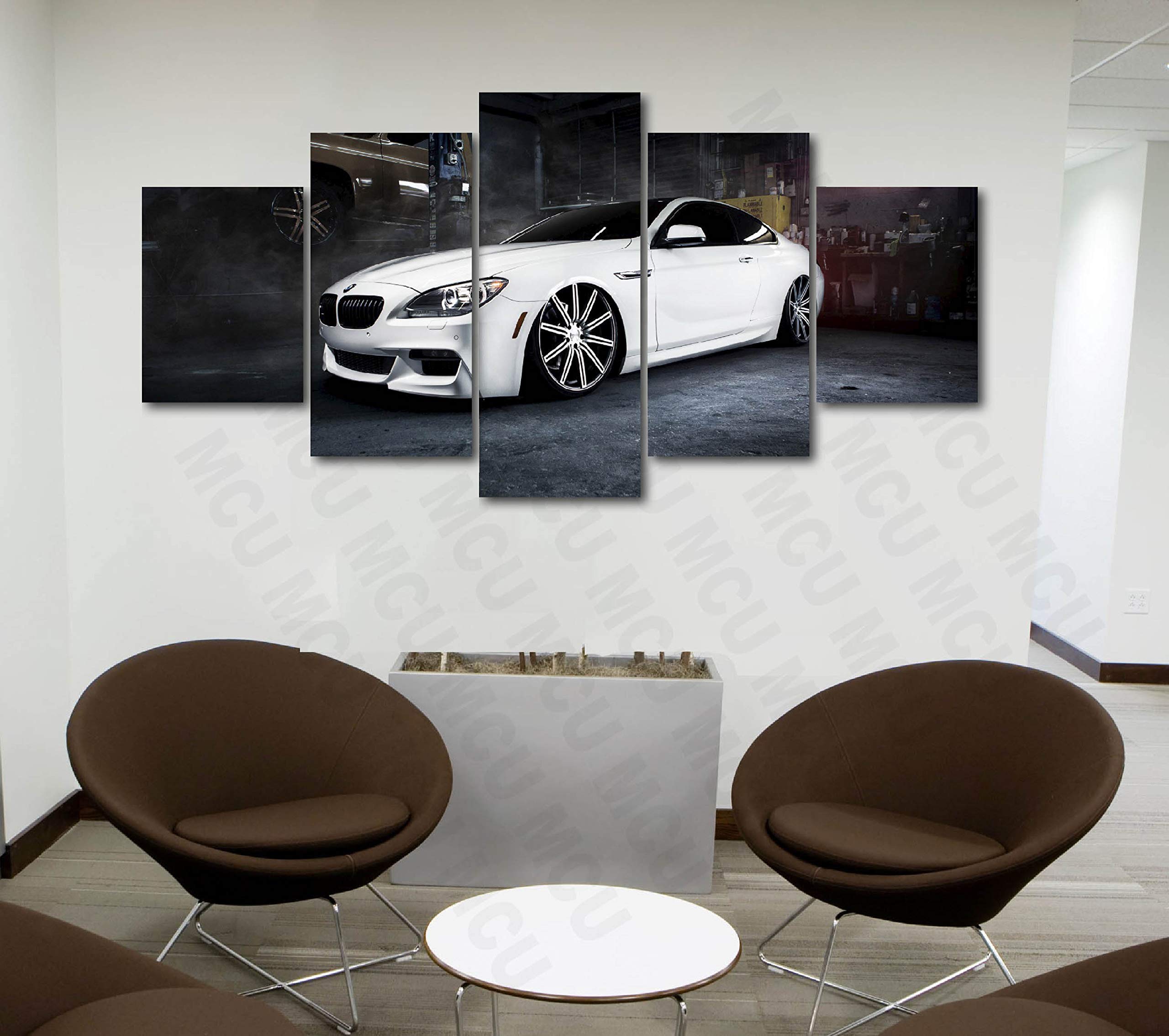 5-Piece Luxury Canvas Sports Car Posters - Supercar & Exotic Vehicle Wall Art Decor (BMW M6#1) - Modern Home & Office Decor for Car Enthusiasts, Man Cave & Garage Display