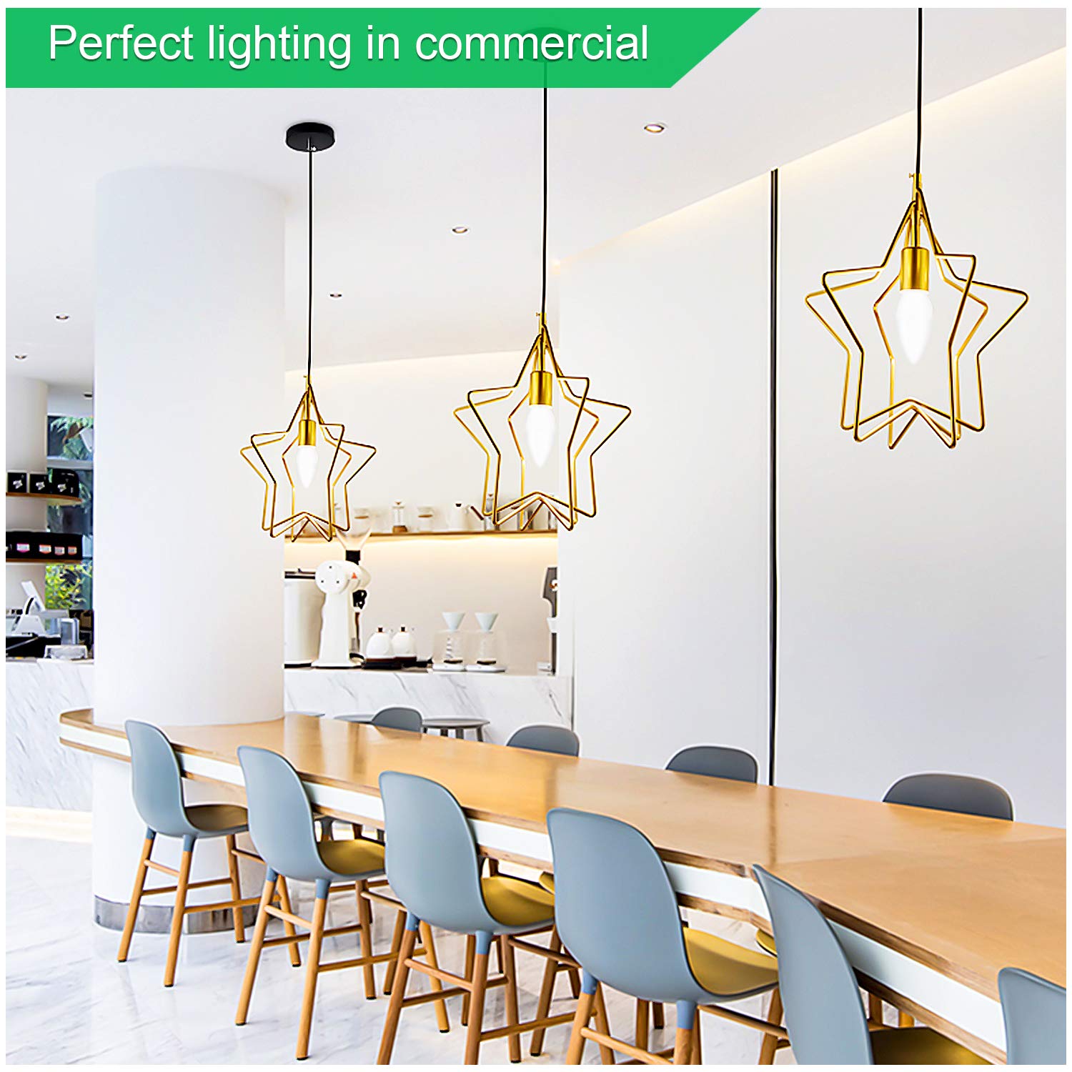 MAXvolador 12-Pack E12 Candelabra LED Bulbs - 60W Equivalent, 6W 600LM B11 Candle Light Bulbs 5000K Daylight White, Non-Dimmable Chandelier Bulbs with E12 Base - Perfect for Ceiling Fans, Wall Sconces & Decorative Lighting